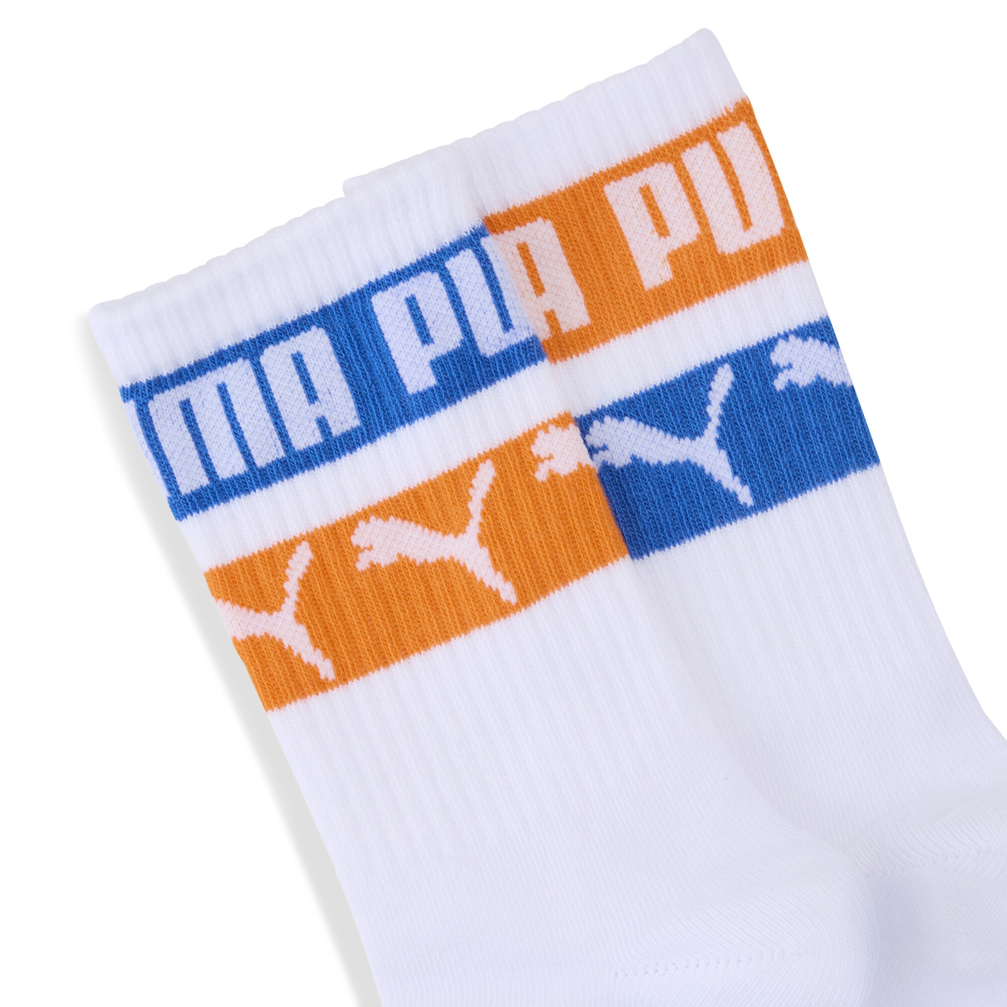 PUMA Crewsokken, Blauw/Oranje, Maat 27-30 thumbnail 2