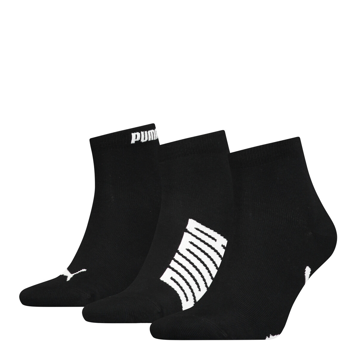 Quarter Socks Unisex (3-Pack) in Black by PUMA, 2.5-5