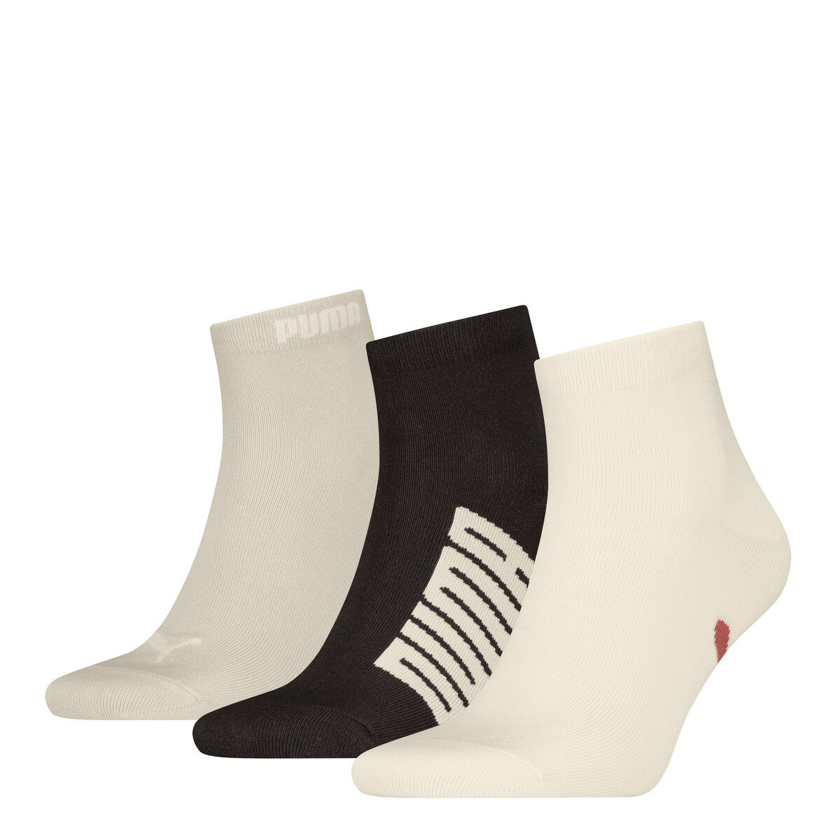 Quarter Socks Unisex (3-Pack) in Beige by PUMA, 2.5-5