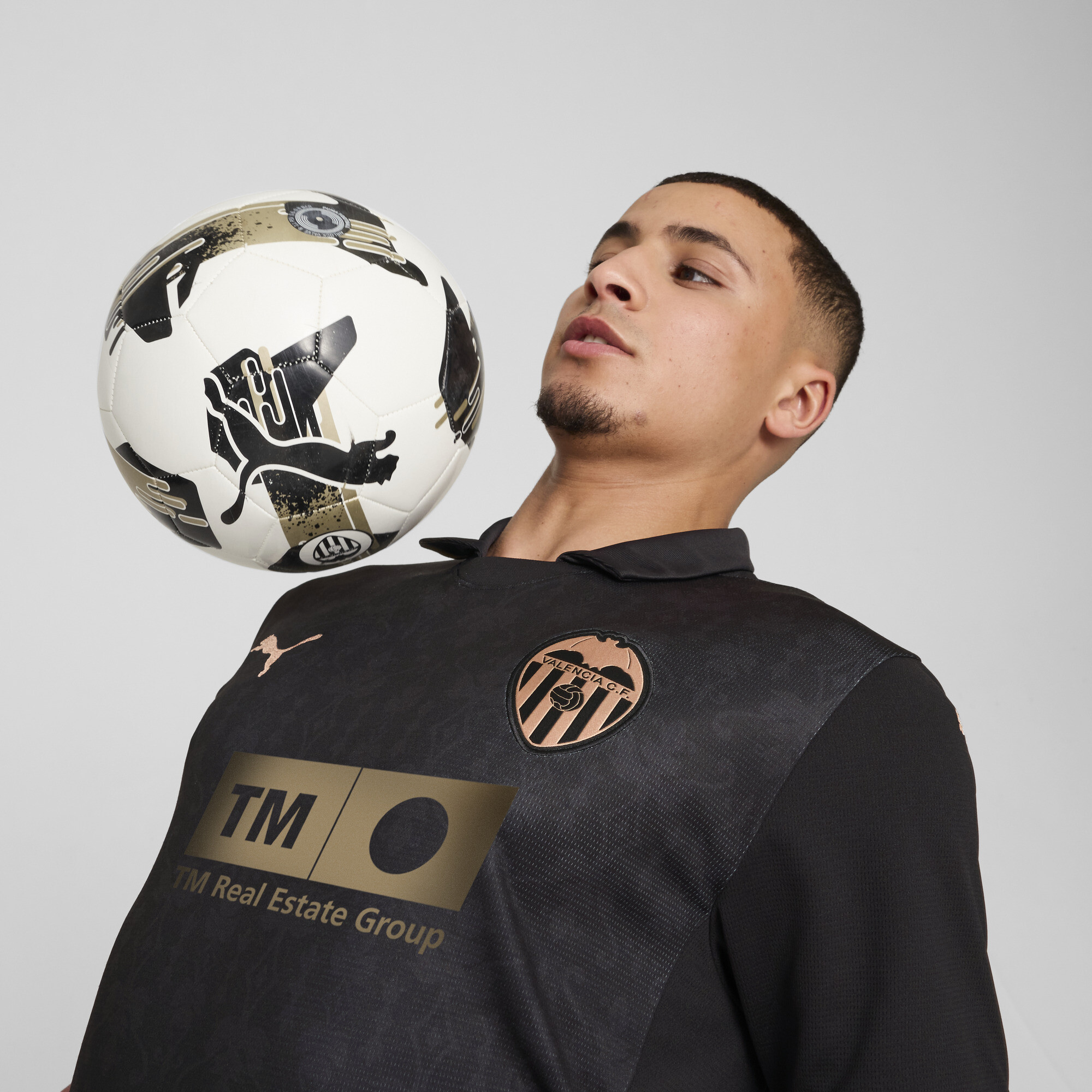 Valencia CF 24/25 uitshirt, Zwart/Goud, Maat XL | PUMA