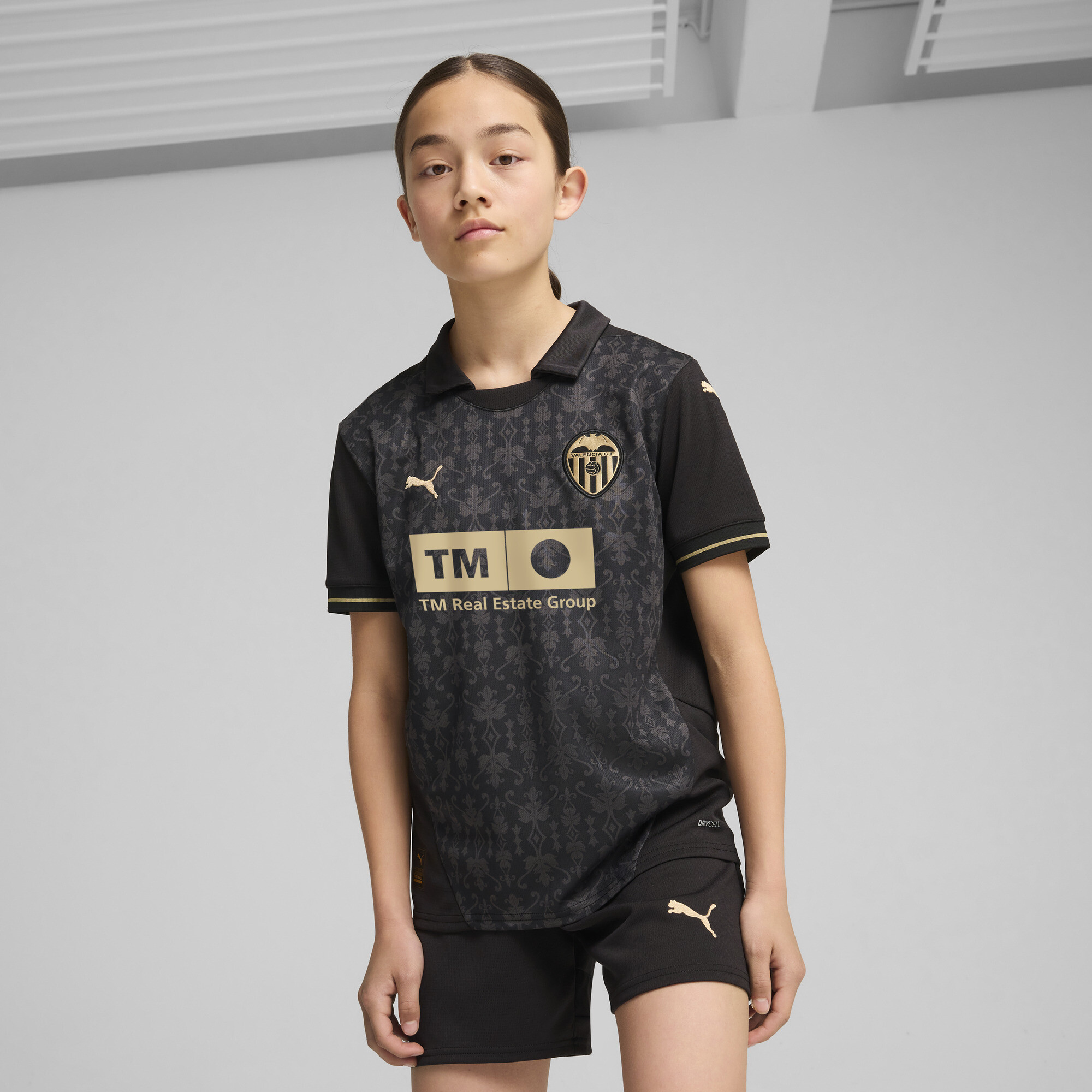 Puma Valencia CF 24/25 Auswärtstrikot Teenager Für Für Kinder | Black/Gold | Größe: 5-6Y