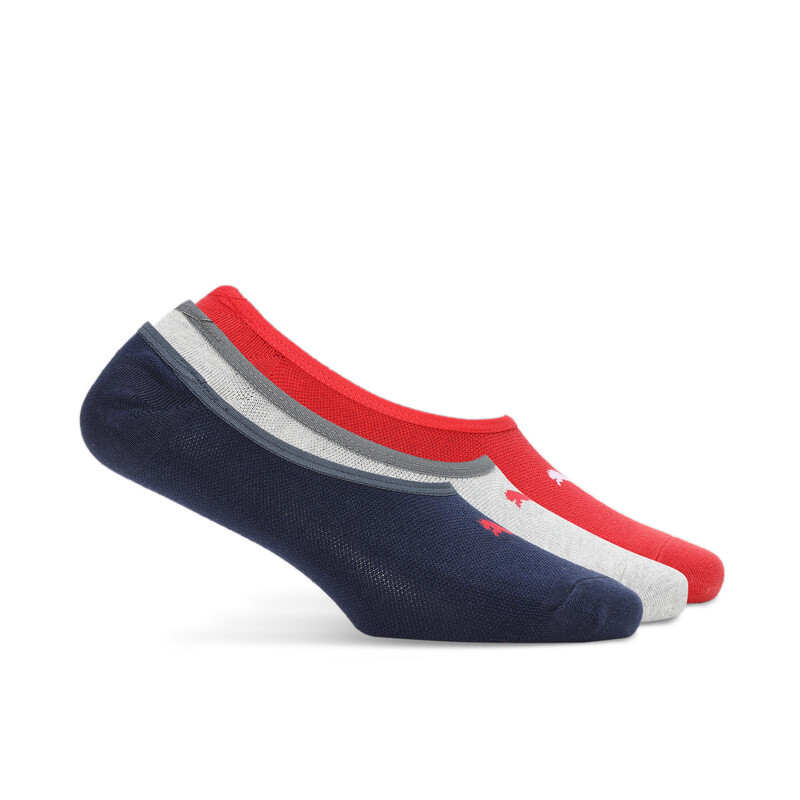 

PUMA Footie Unisex Socks Pack Of 3, Red/gray