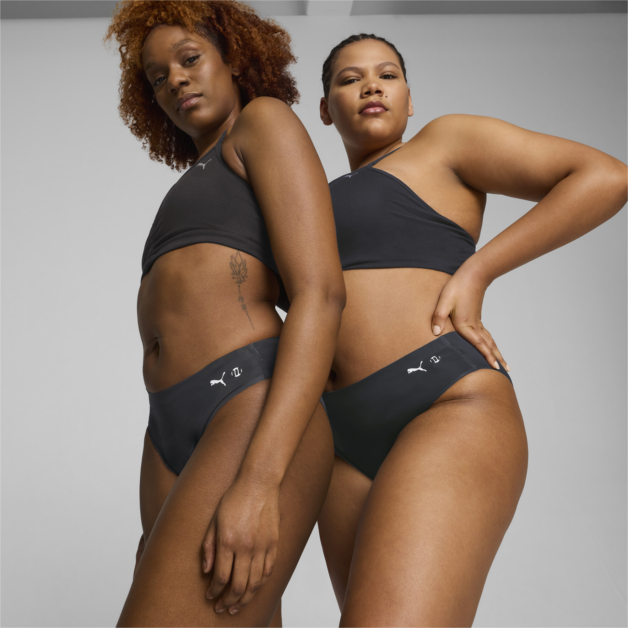 Women's Puma X Modibodi Seamfree Active Bikini Brief Moderate-Heavy, Black, Size XL, Clothing