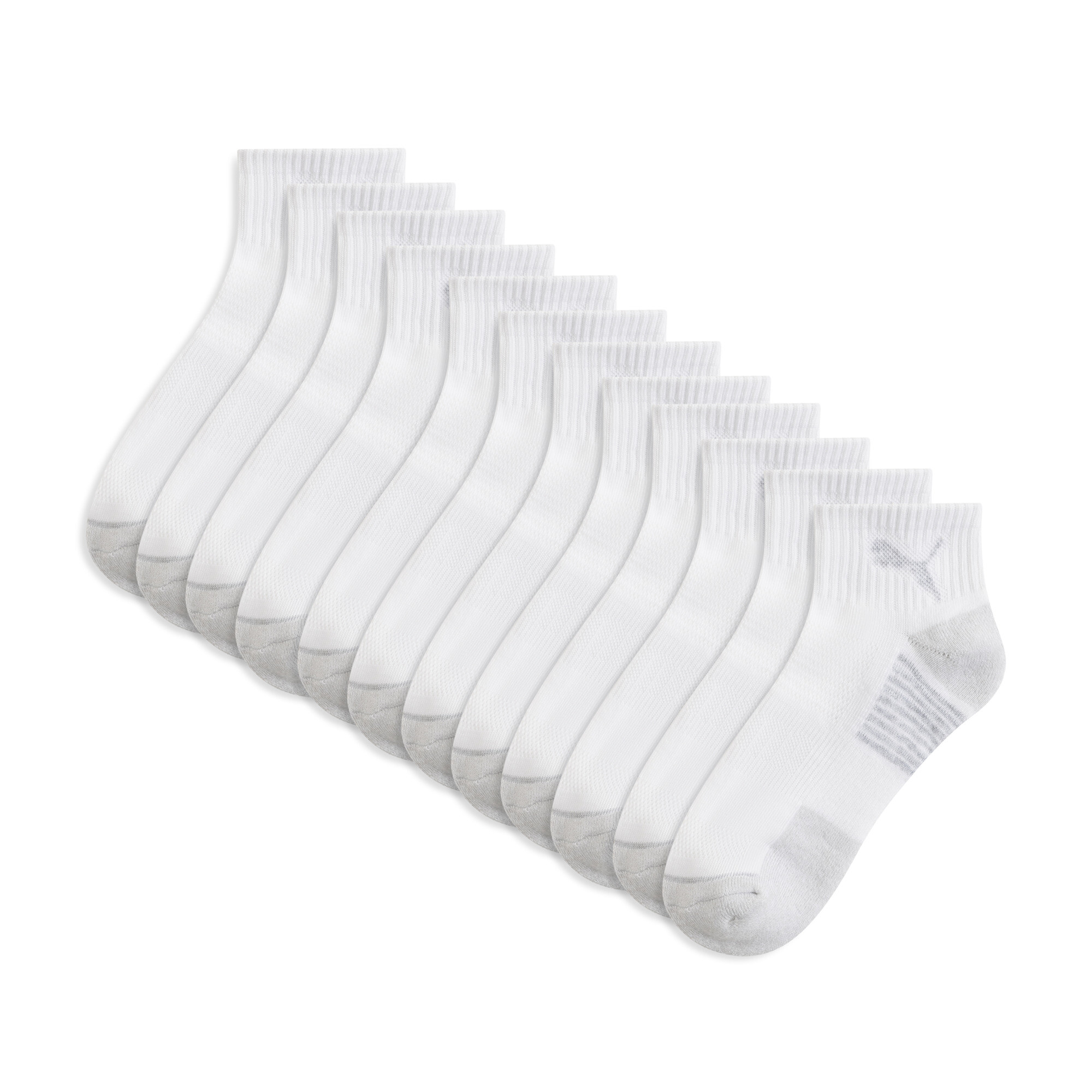 Puma Women's Half-terry Quarter Length Crew Socks (6 Pairs) In White