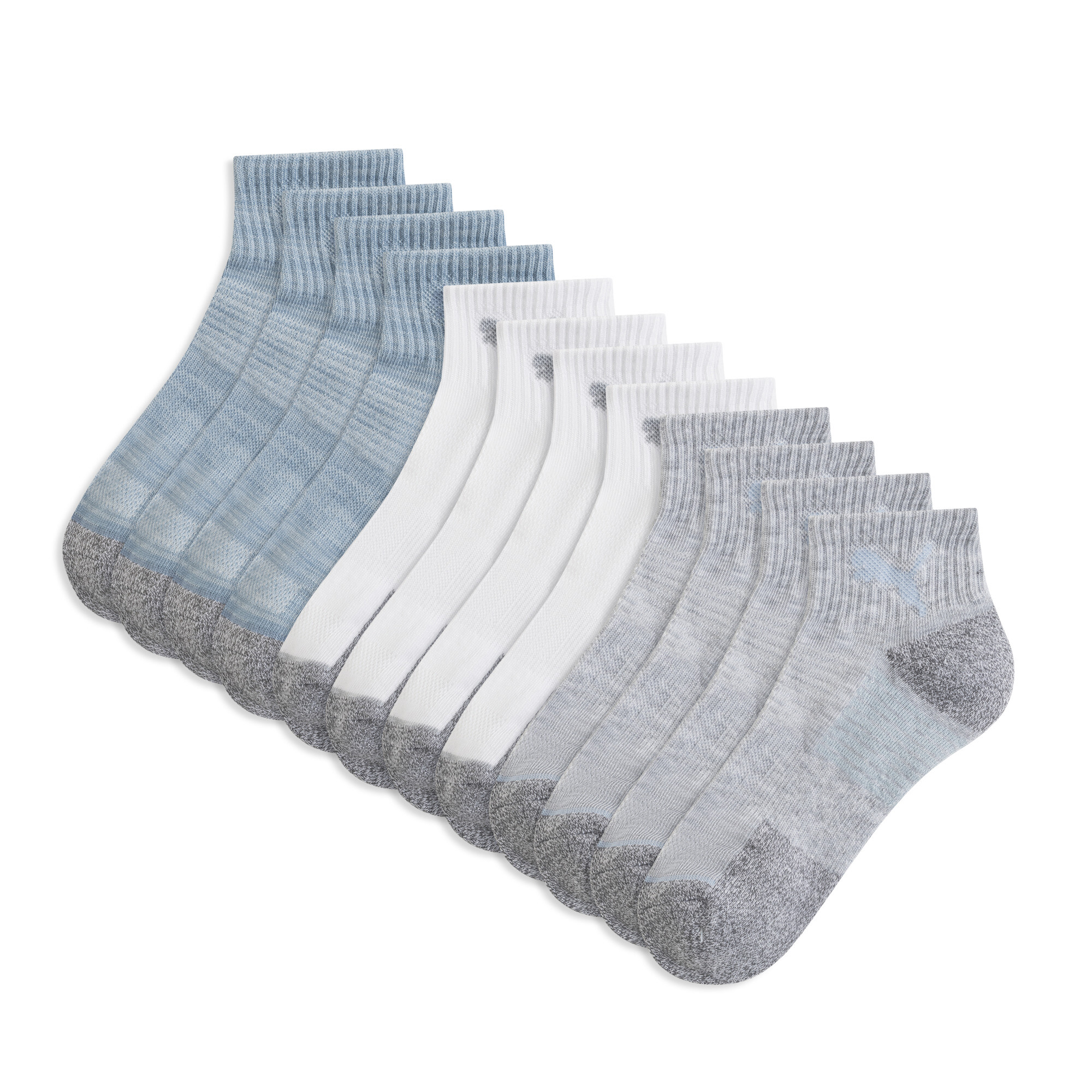 Puma Women's Half-terry Quarter Length Crew Socks (6 Pairs) In Multi