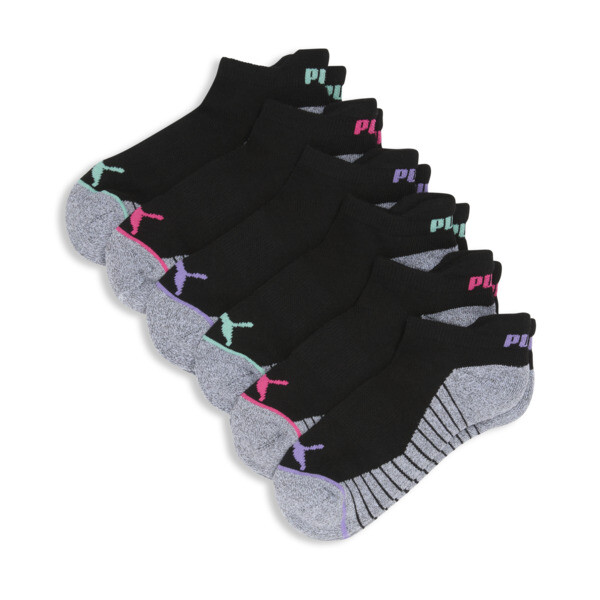 PUMA Women's Half-Terry Low Cut Socks (6 Pairs) in Black/Pink, Size 9-11