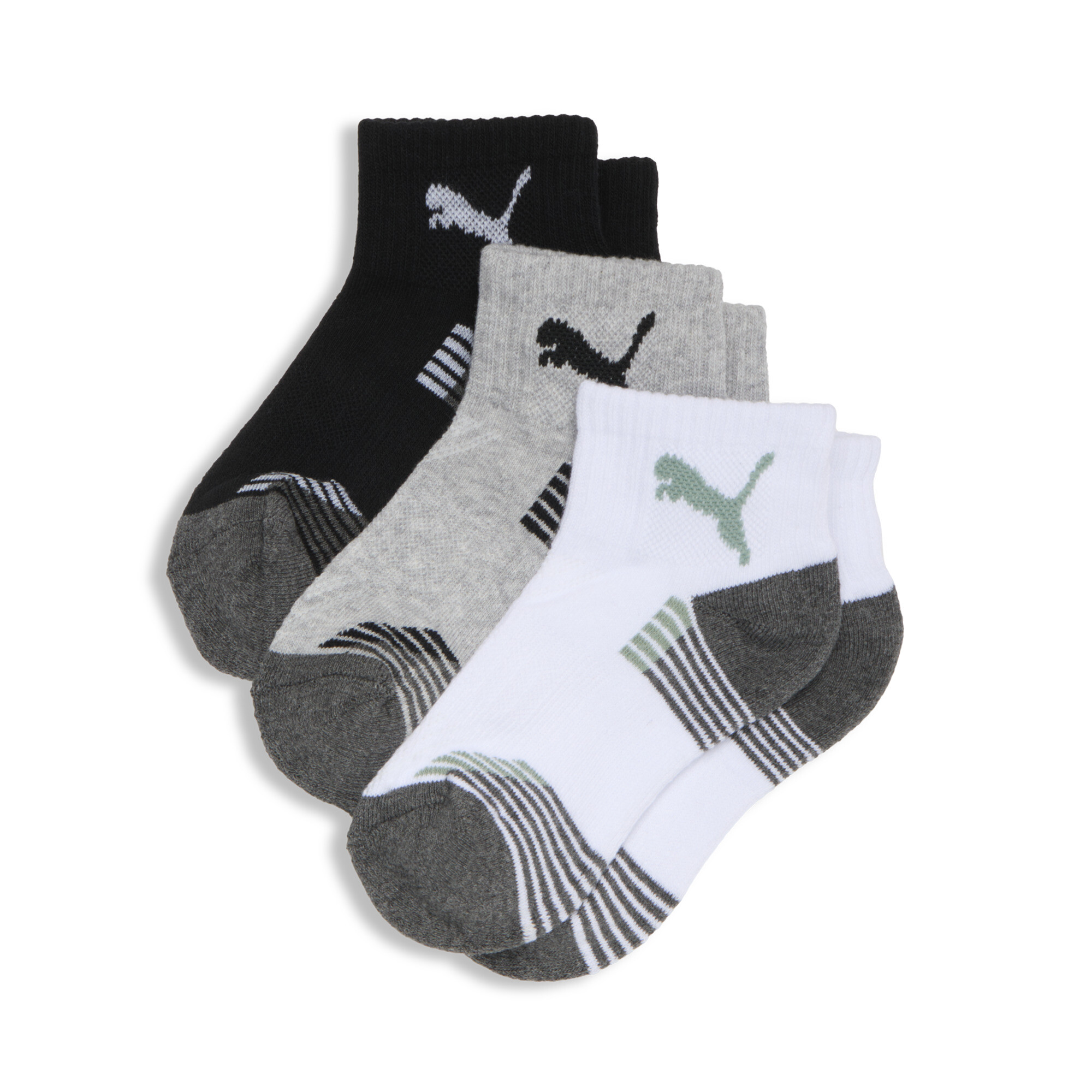 Puma 3 Pack Boys 1/2 Terry Qtr Crew In Assorted Colours