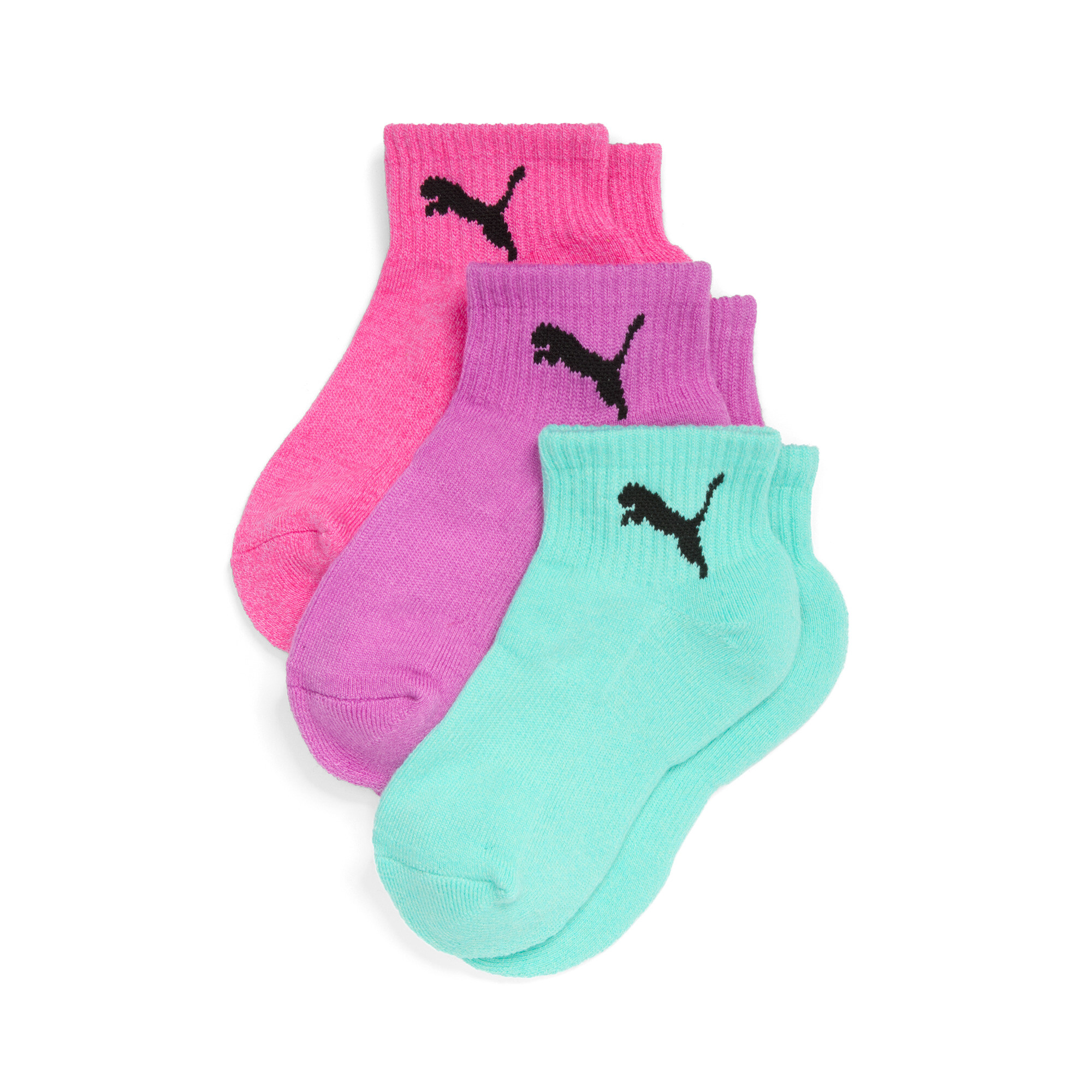 Puma 3 Pack Girls 1/2 Terry Qtr Crew In Assorted Colours