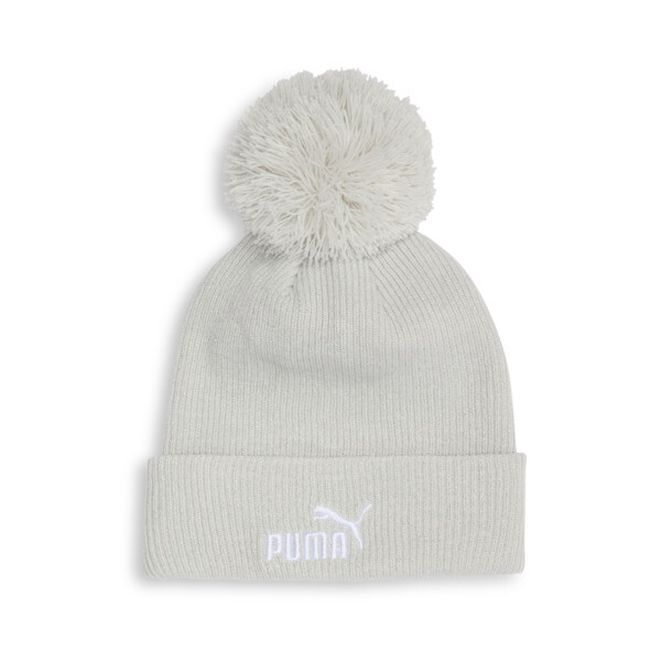 Puma Ribbed Pom Pom Beanie Hat In White
