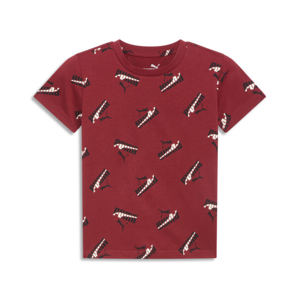 Puma Vibe Check Aop Little Kids' T-shirt In Intense Red