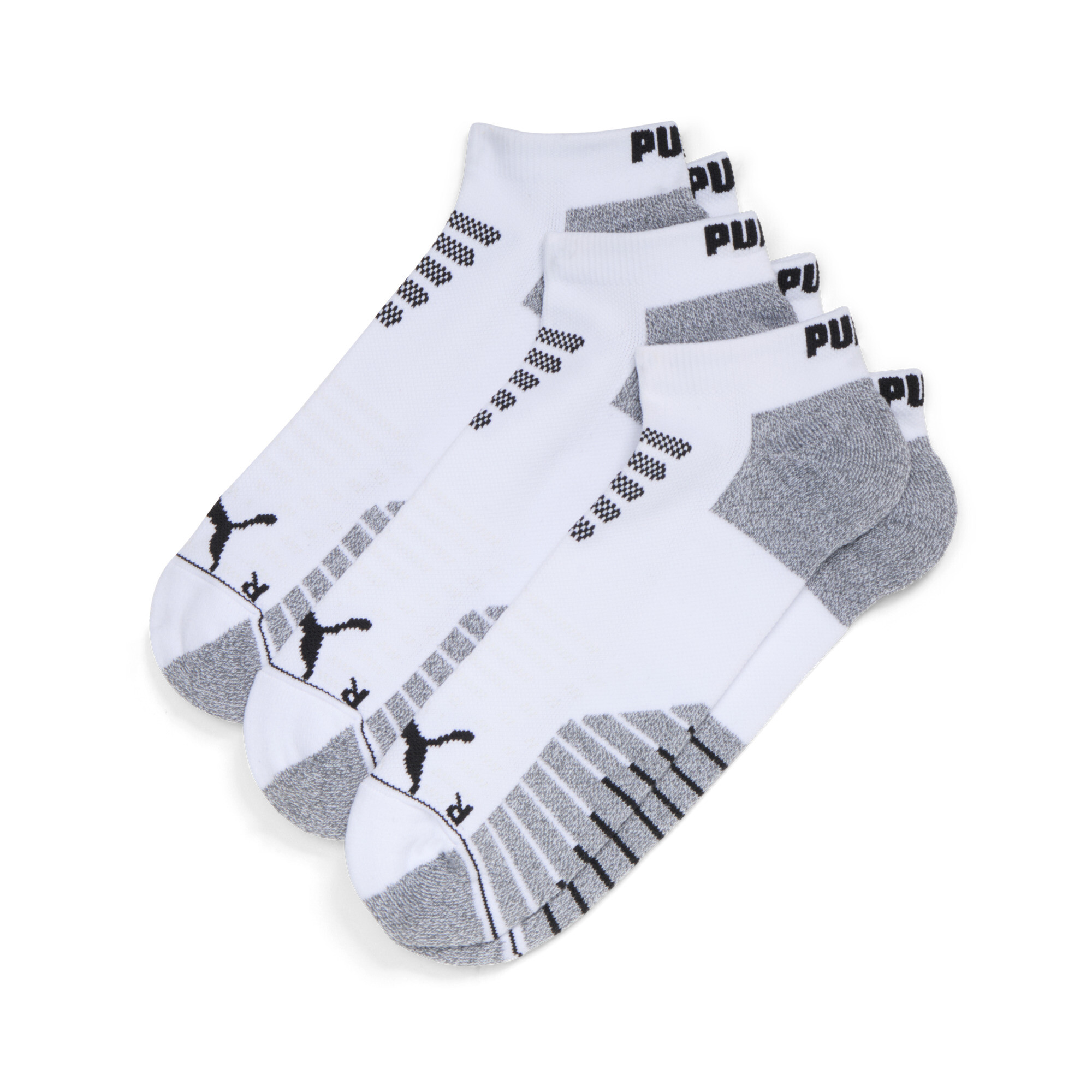 Puma Men's Half-terry Low Cut Socks (3 Pairs) In Assorted Colours