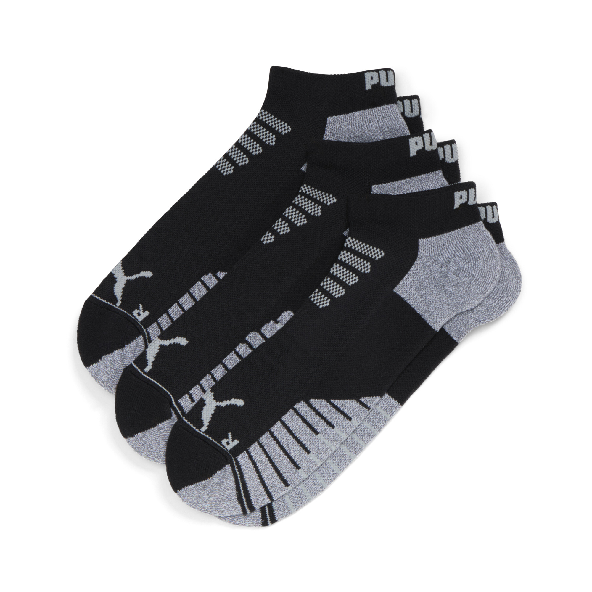 Puma Men's Half-terry Low Cut Socks (3 Pairs) In Assorted Colours
