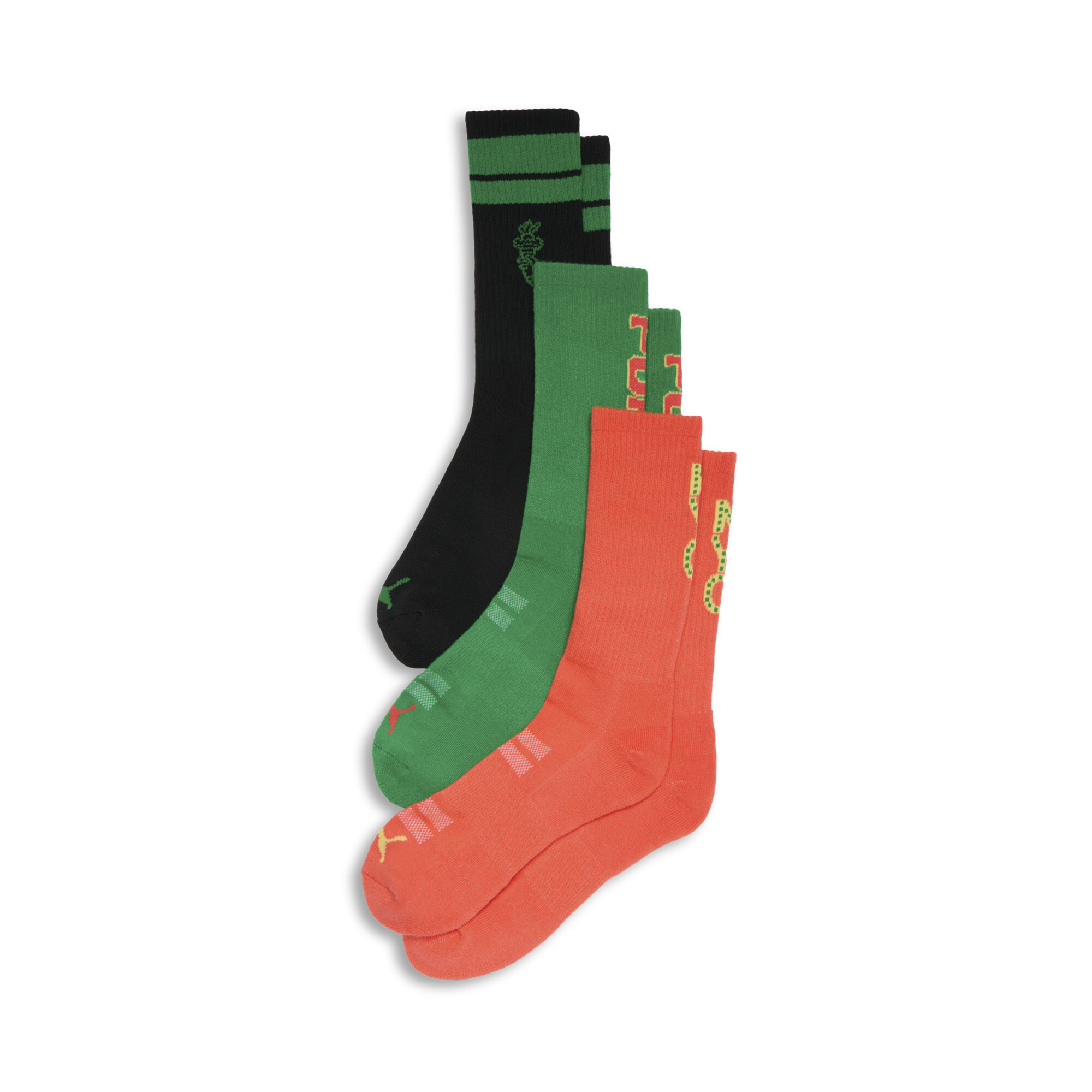 Puma Men's Half-terry Crew Lenght Socks (3 Pairs) In Assorted Colours