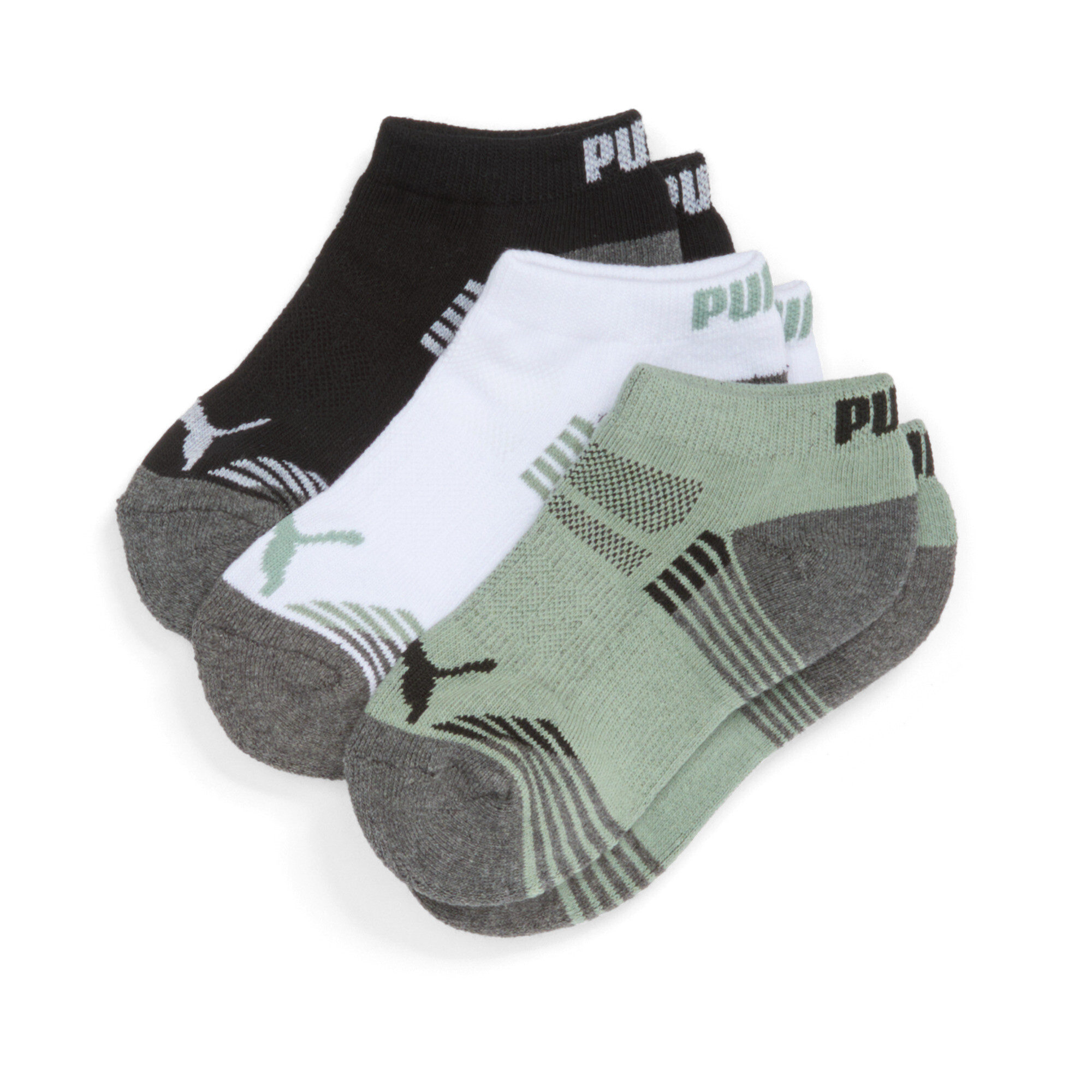 Puma Big Kids' Half-terry Low Cut Socks (3 Pairs) In Assorted Colours