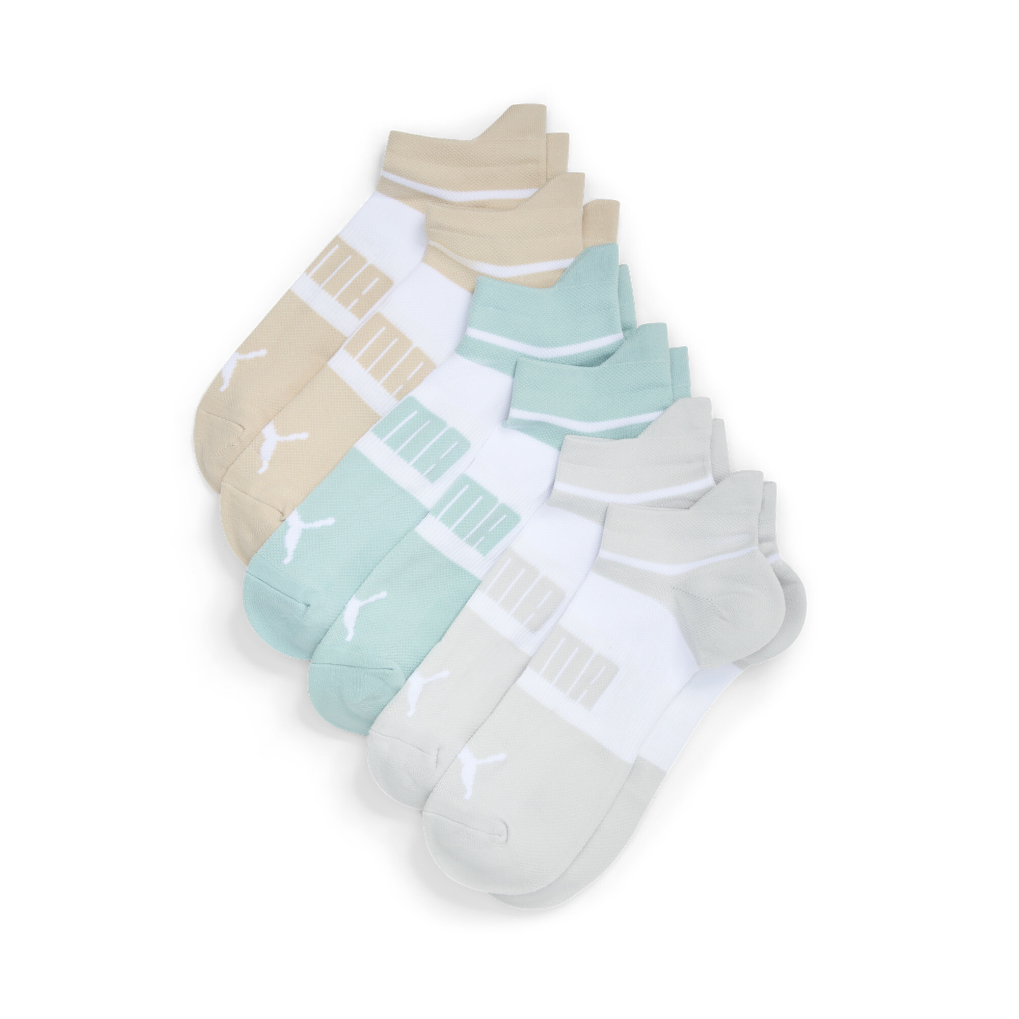 Puma Men's Extended Terry Crew Low-cut Socks (6 Pairs) In Assorted Colours