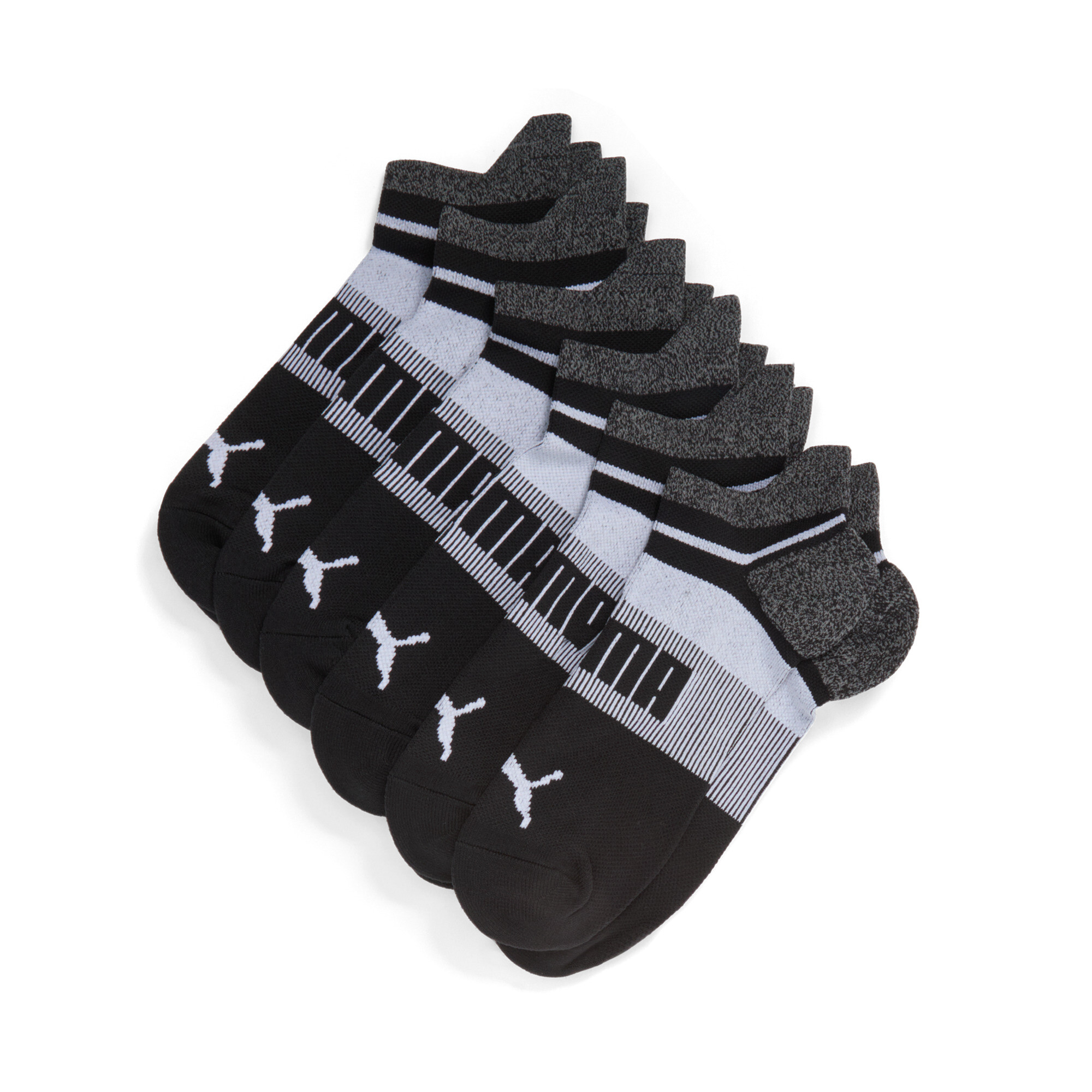 Puma Men's Extended Terry Crew Low-cut Socks (6 Pairs) In Assorted Colours