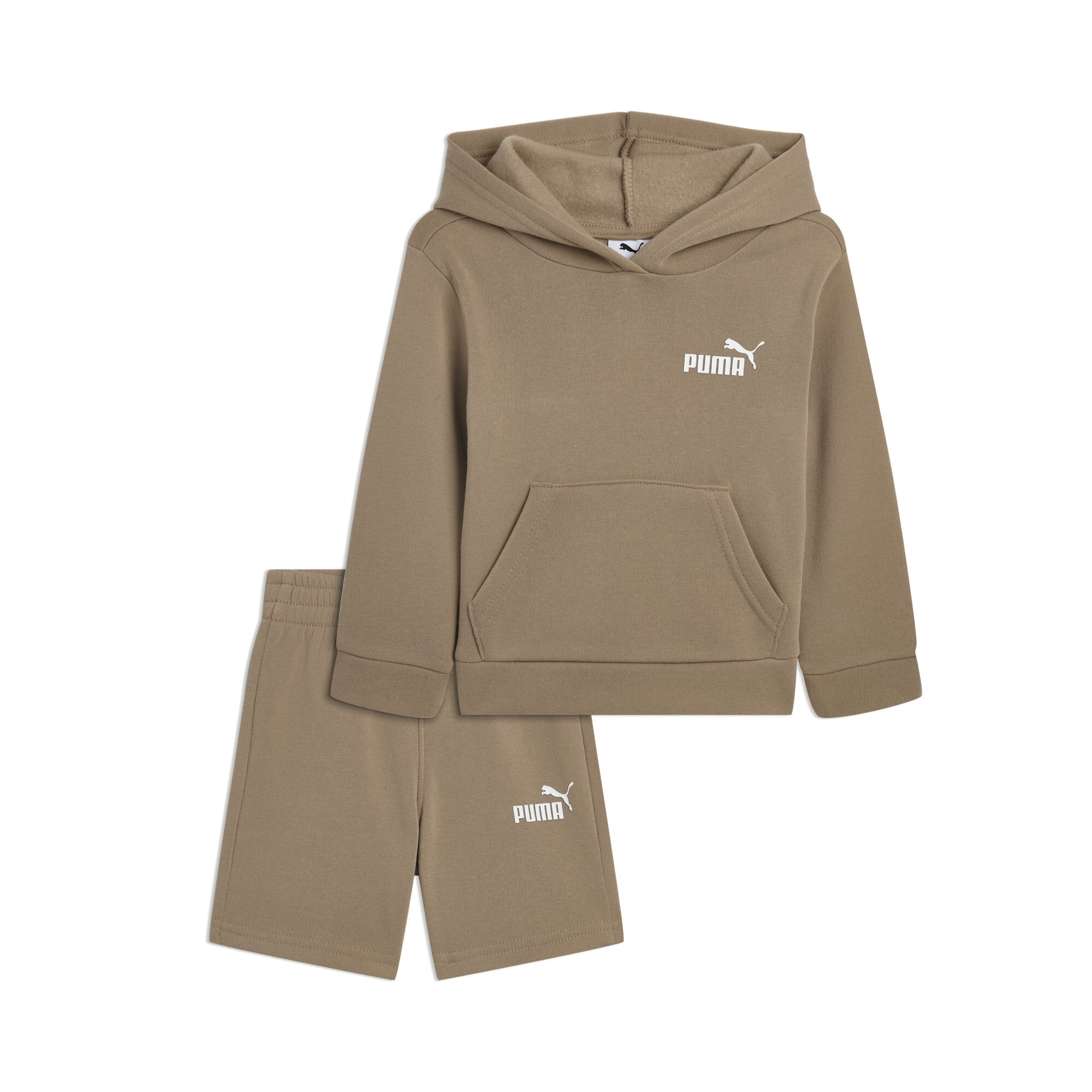 Puma 2-piece Toddlers' Fleece Hoodie And Shorts Set In Brown