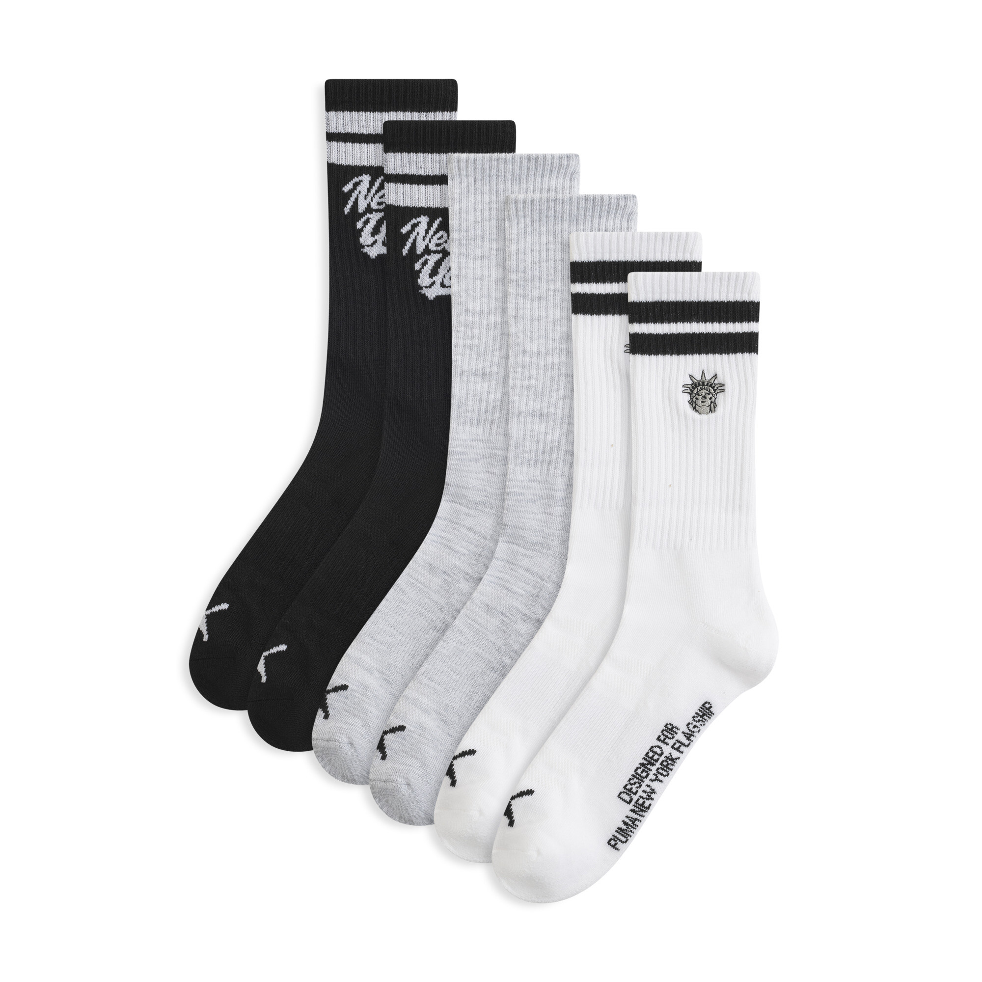 Puma 3 Pack Mens 1/2 Terry Crew Men Socks In Multi