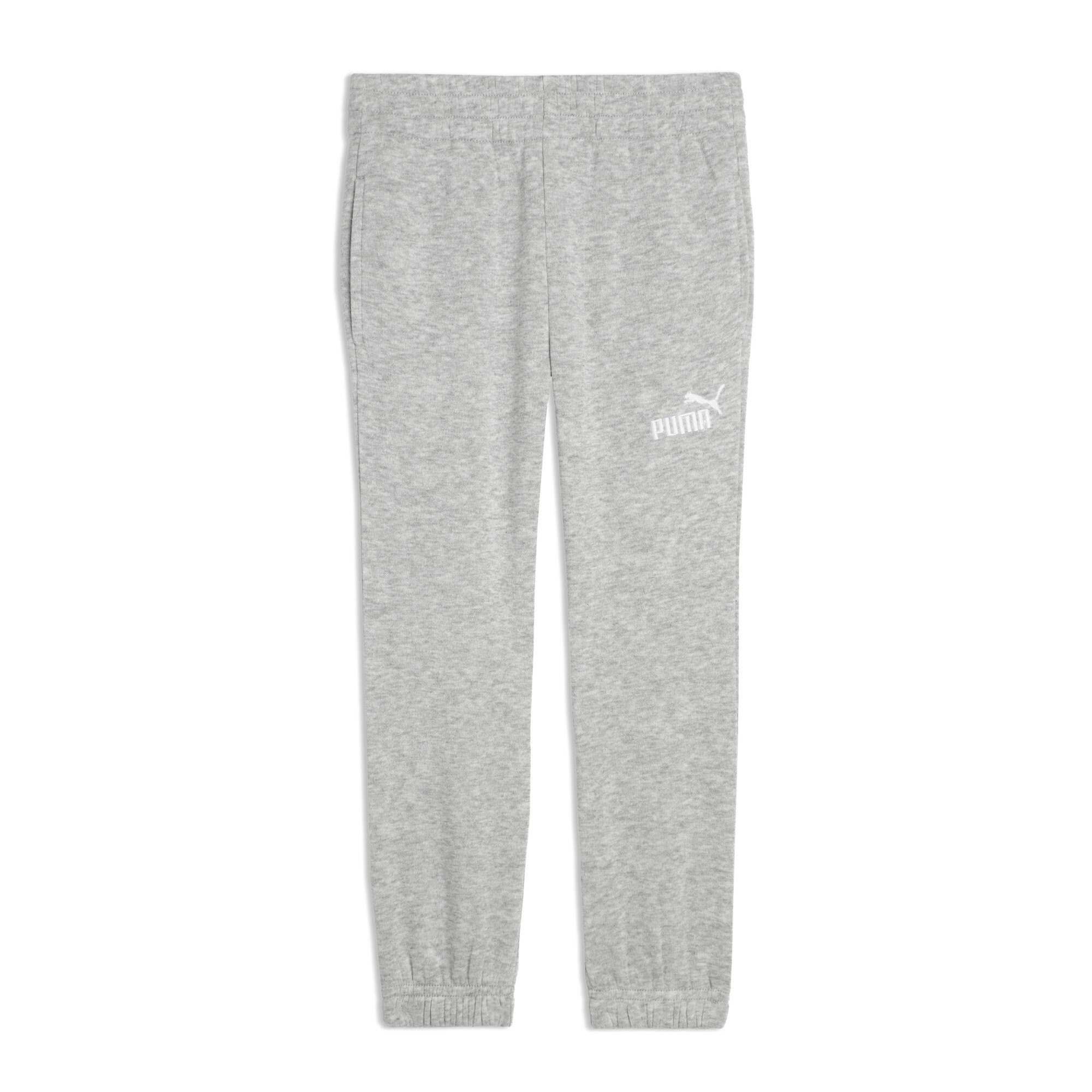 Puma Basic Essentials Big Kids' Fleece Joggers Pant In Gray