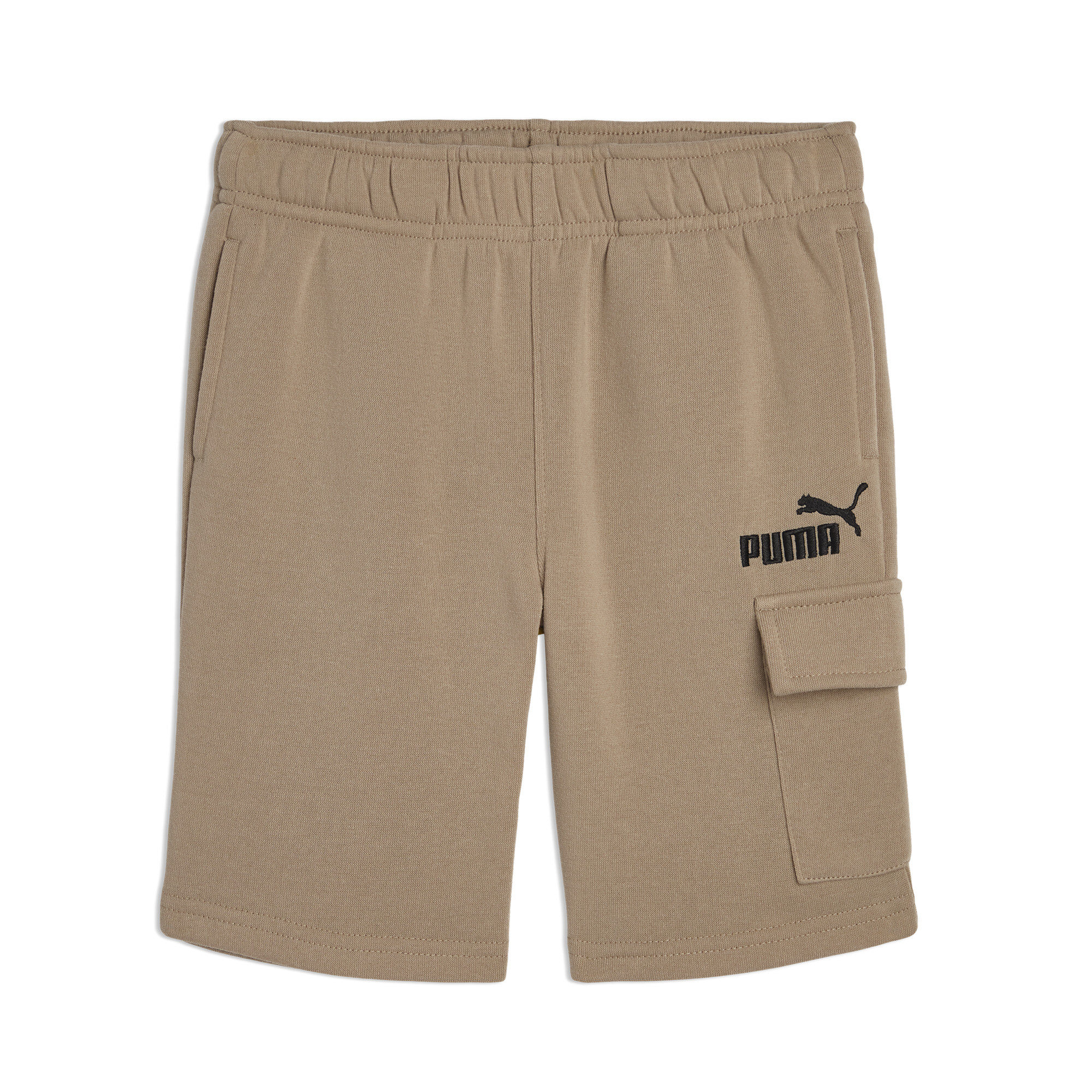 Puma Basic Essentials Big Kids' Fleece Cargo Shorts In Brown