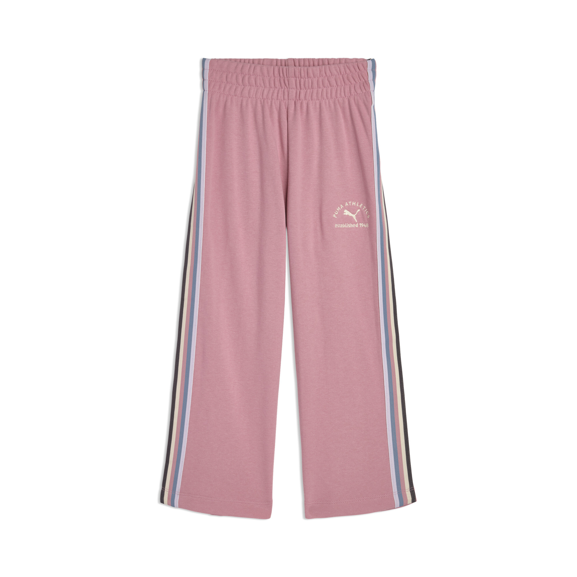 Puma Kids' Stripe Wide Leg Pull-on Pants In Pink