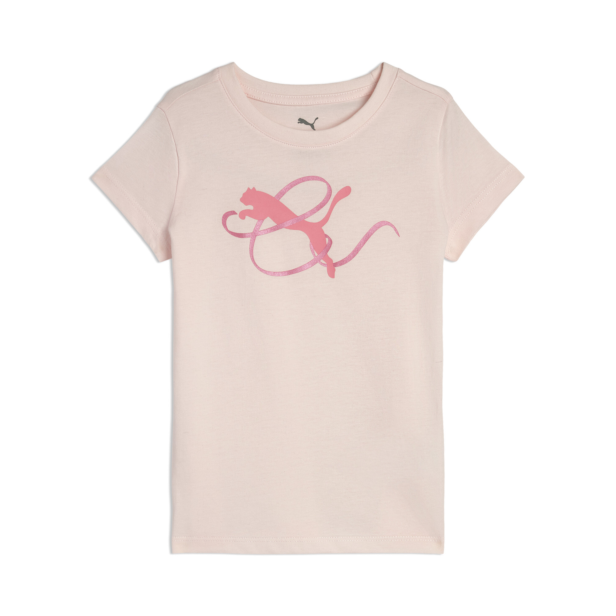 Puma Bow Society Little Kids' Cotton Jersey T-shirt In Pink