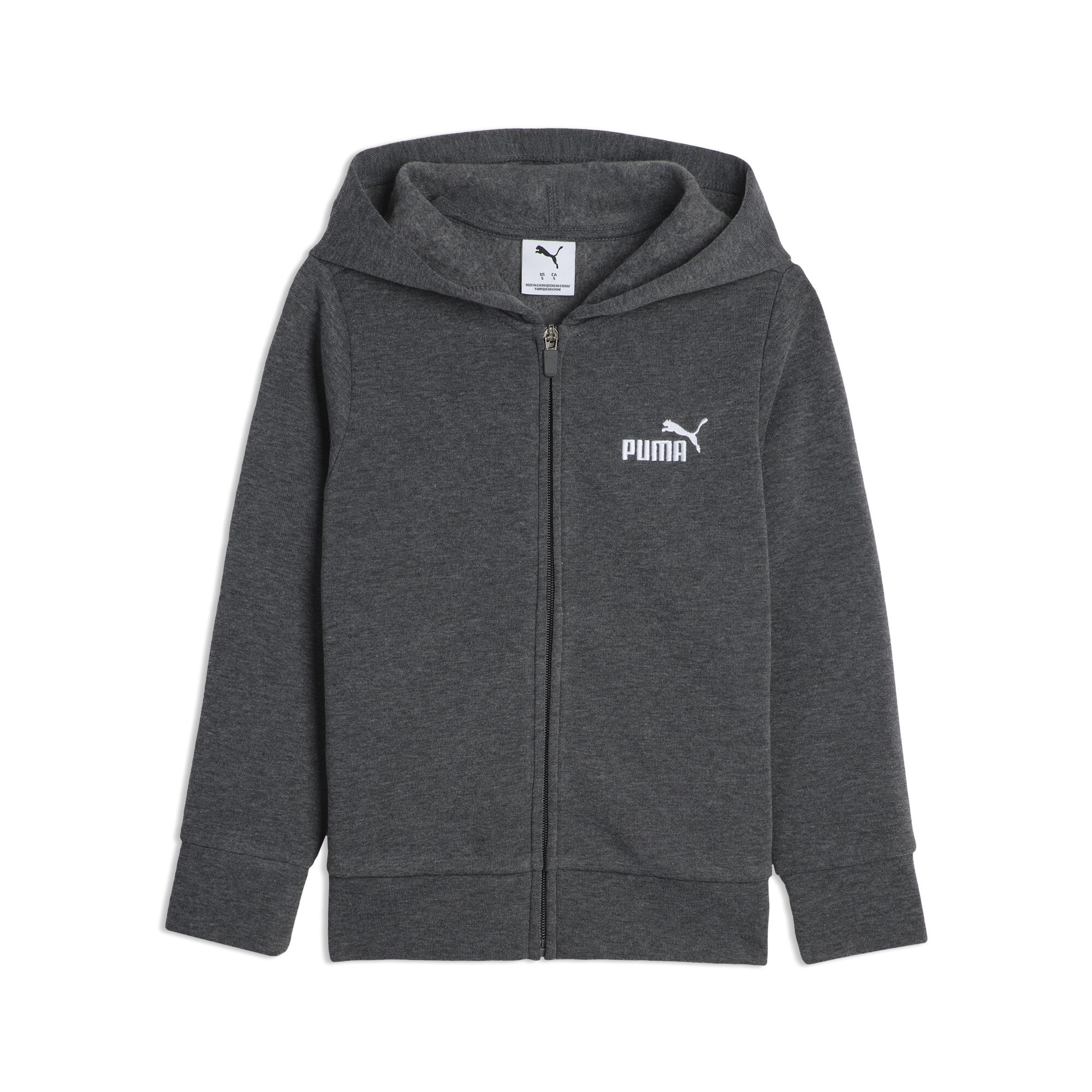 Puma Basic Essentials Little Kids' Hoodie In Gray