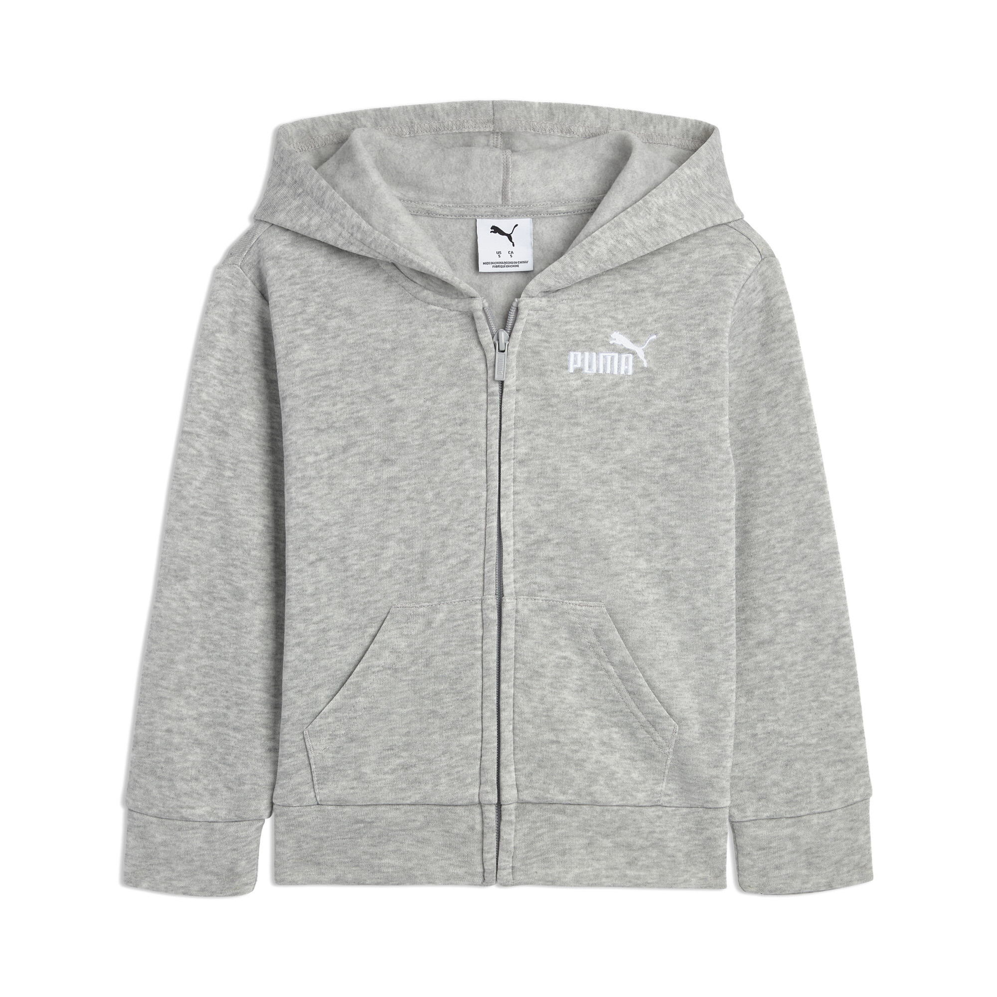 Puma Basic Essentials Big Kids' Hoodie In Gray