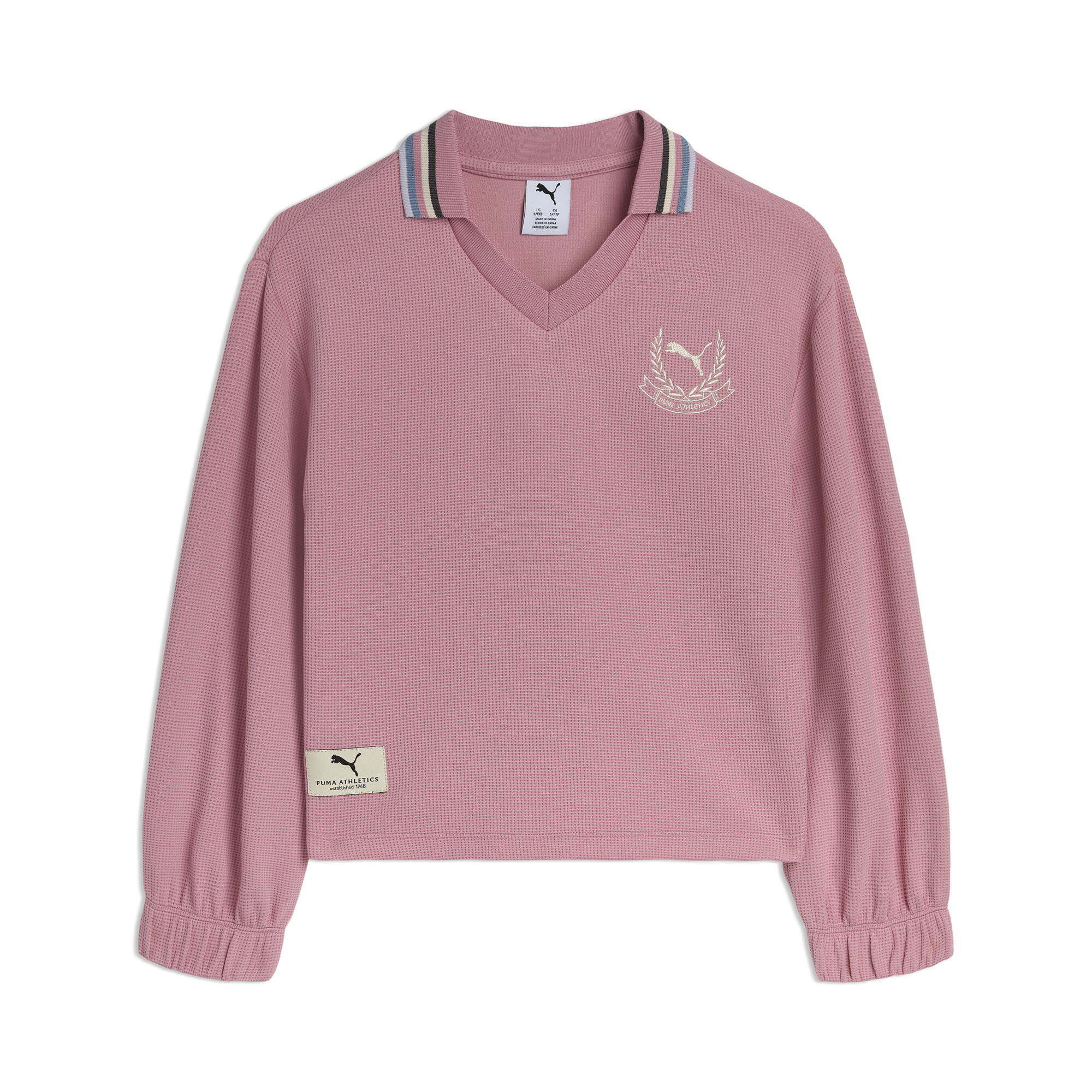 Puma Class Pack Little Kids' Waffle Knit Polo Shirt In Pink
