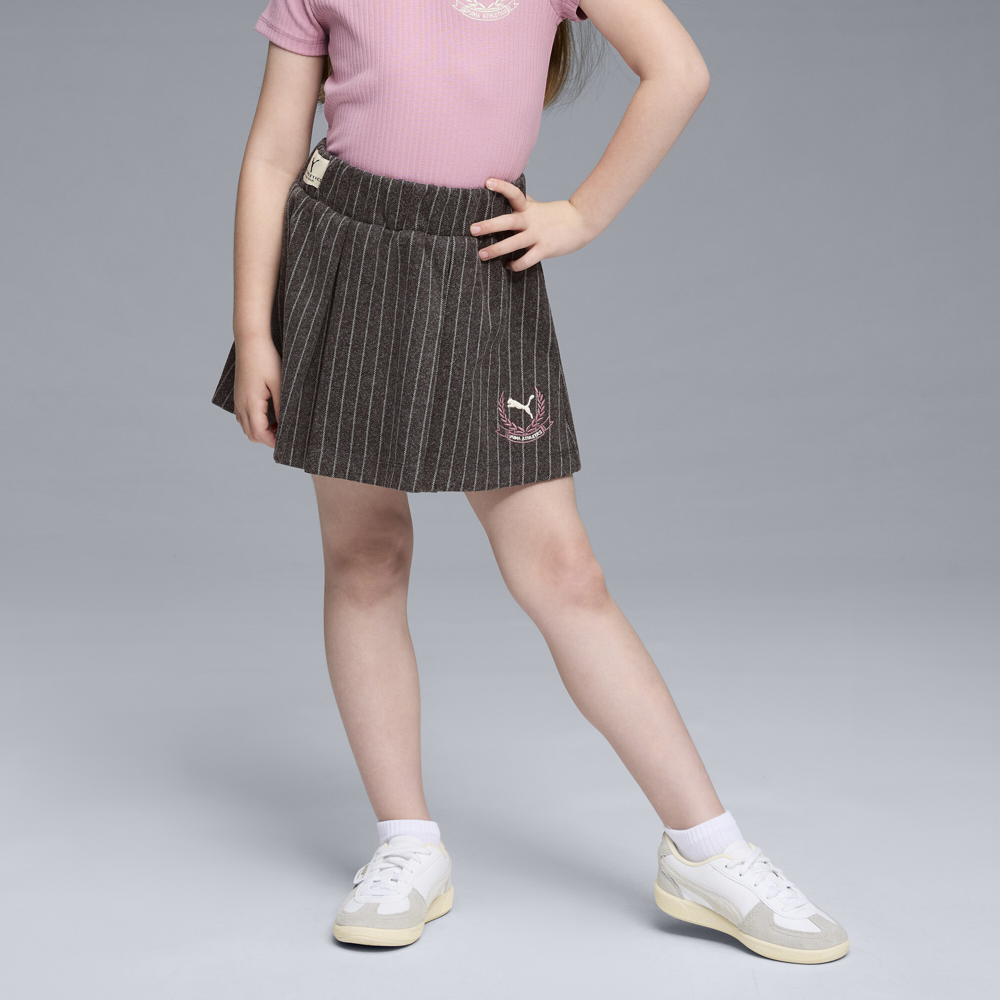 PUMA Class Pack Big Kids' Faux Wool Skort in Grey, Size M