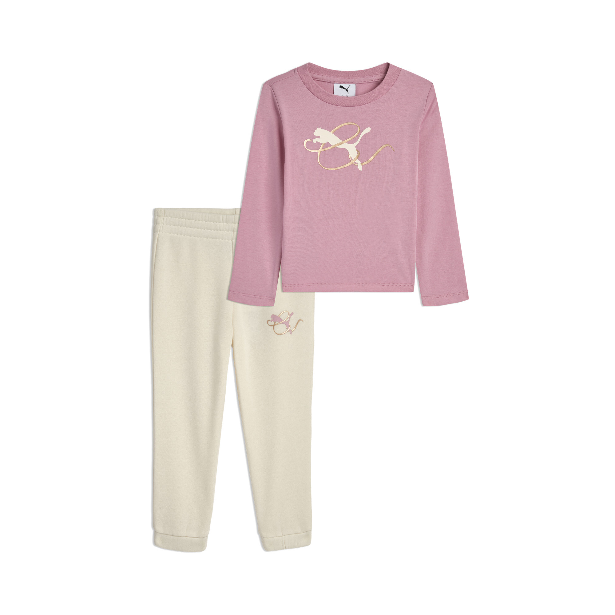 Puma Matching Sets Toddlers' Long Sleeve T-shirt And Joggers Pant In Multi