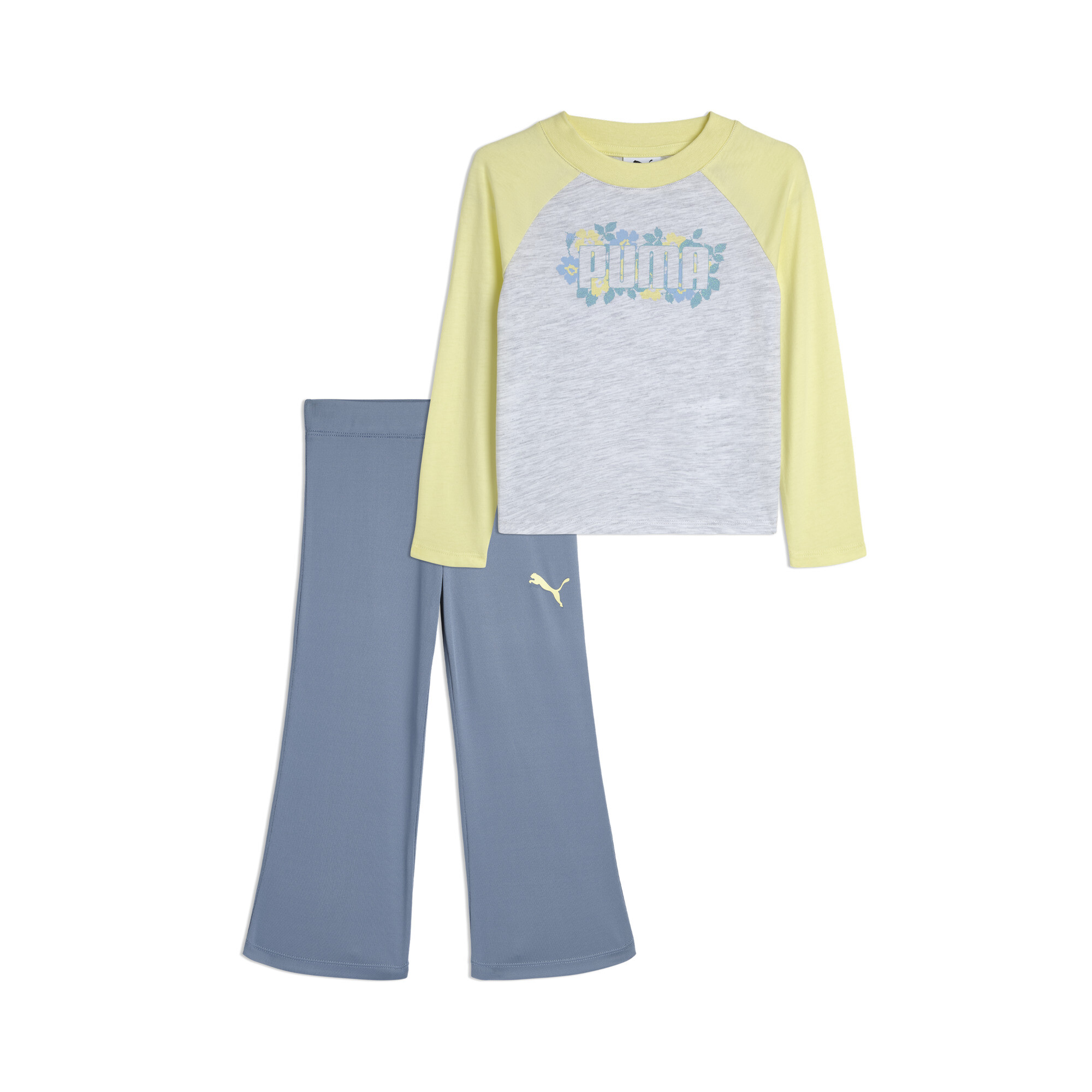 Puma Matching Sets Toddlers' Long Sleeve T-shirt And Flare Leggings In Blue