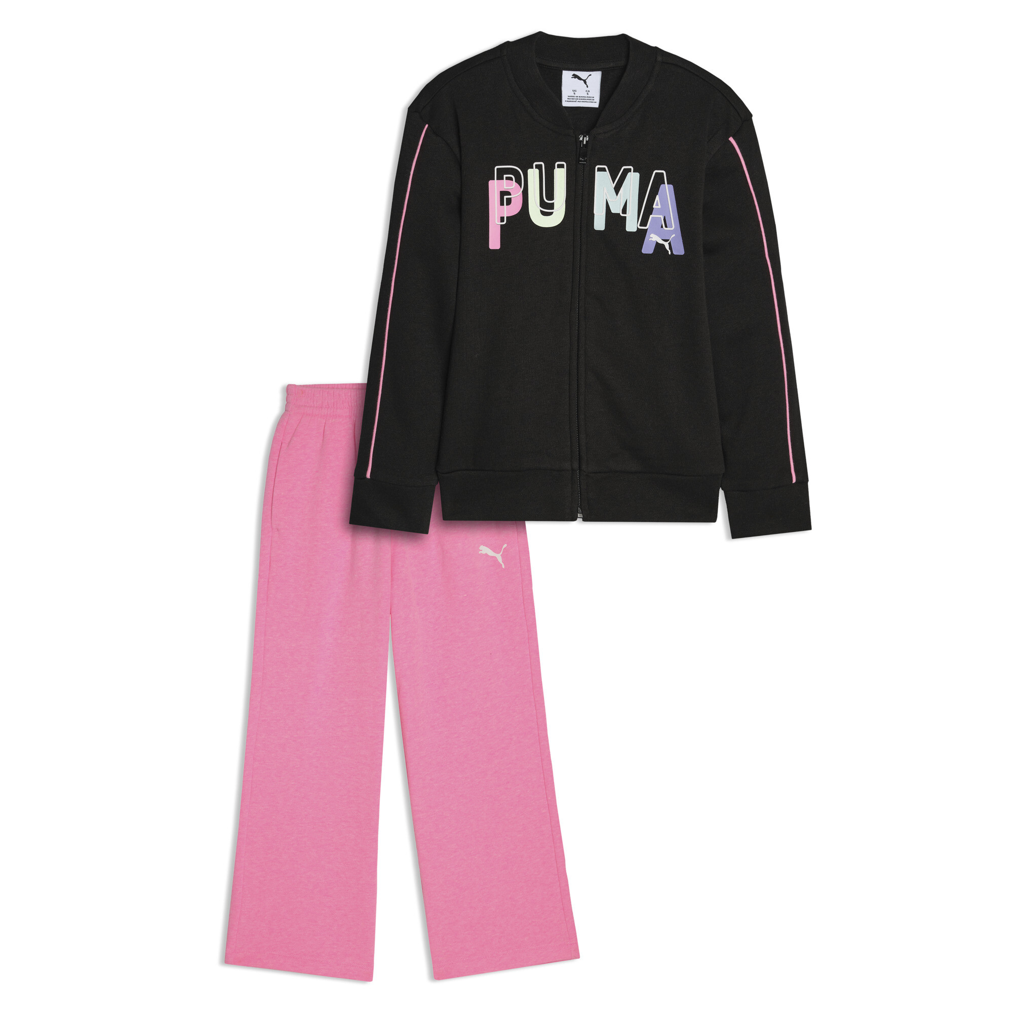 Puma Matching Sets Toddlers' Fleece Jacket And Wide Leg Pants In Multi