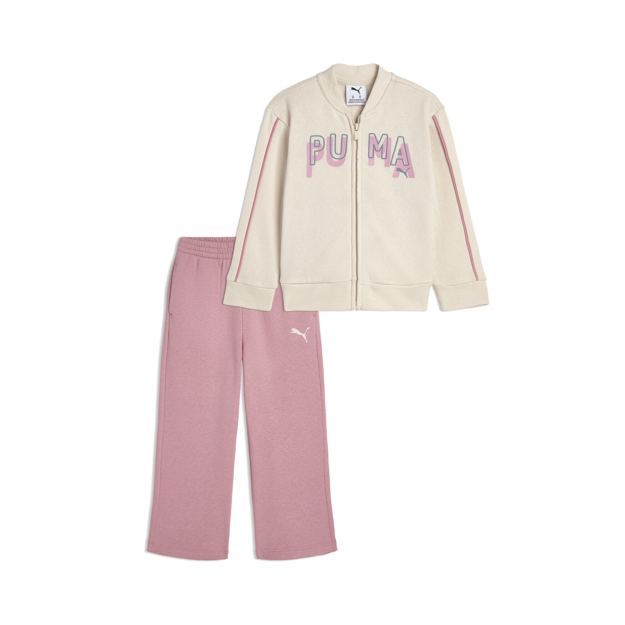 Puma Matching Sets Toddlers' Fleece Jacket And Wide Leg Pants In Multi