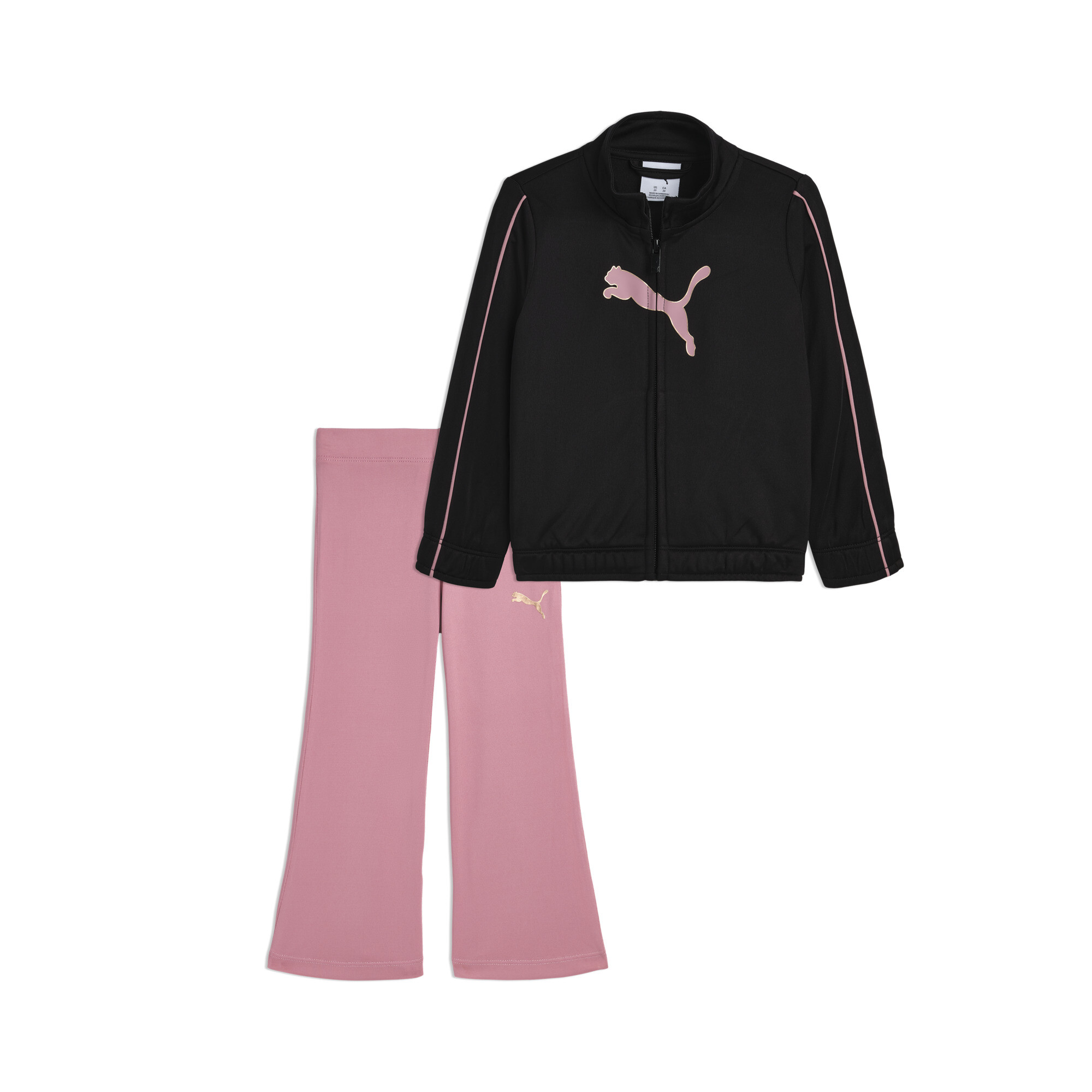 Puma Matching Sets Toddlers' Track Jacket And Flare Leggings In Black