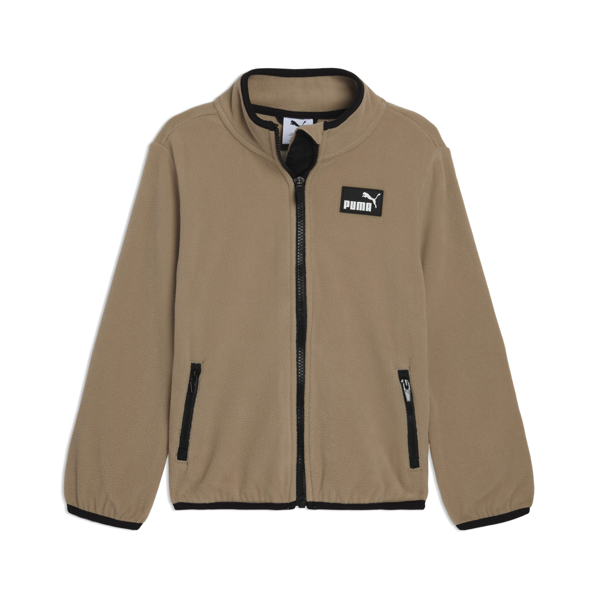 PUMA Outerwear Little Kids' Microfleece Jacket in Brown, Size 5