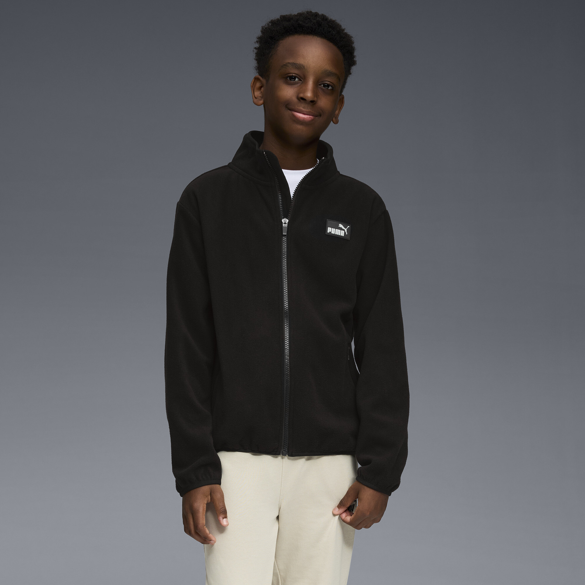 Puma Outerwear Big Kids' Microfleece Jacket In Brown