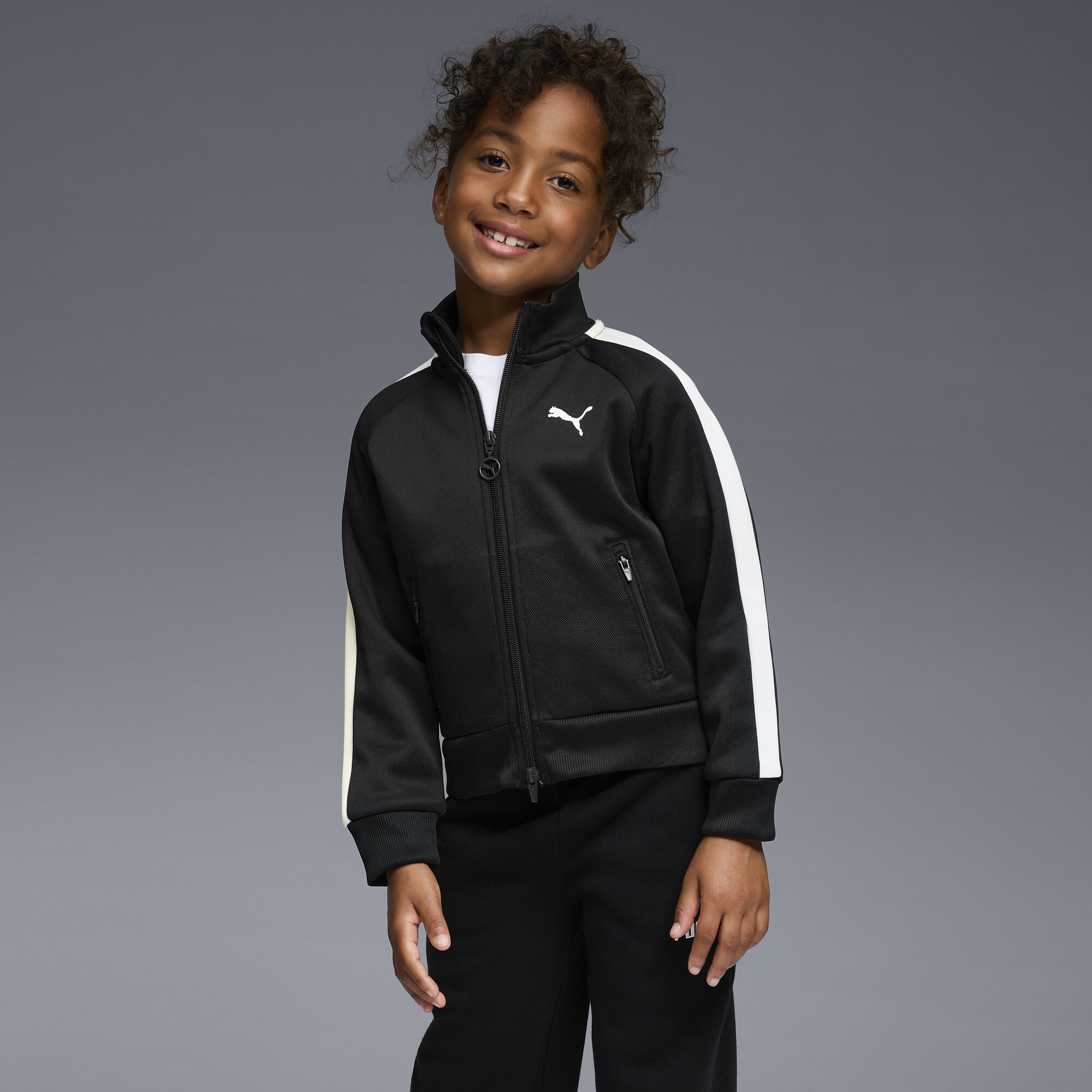 PUMA T7 Big Kids' Heavyweight Track Jacket in Black, Size M