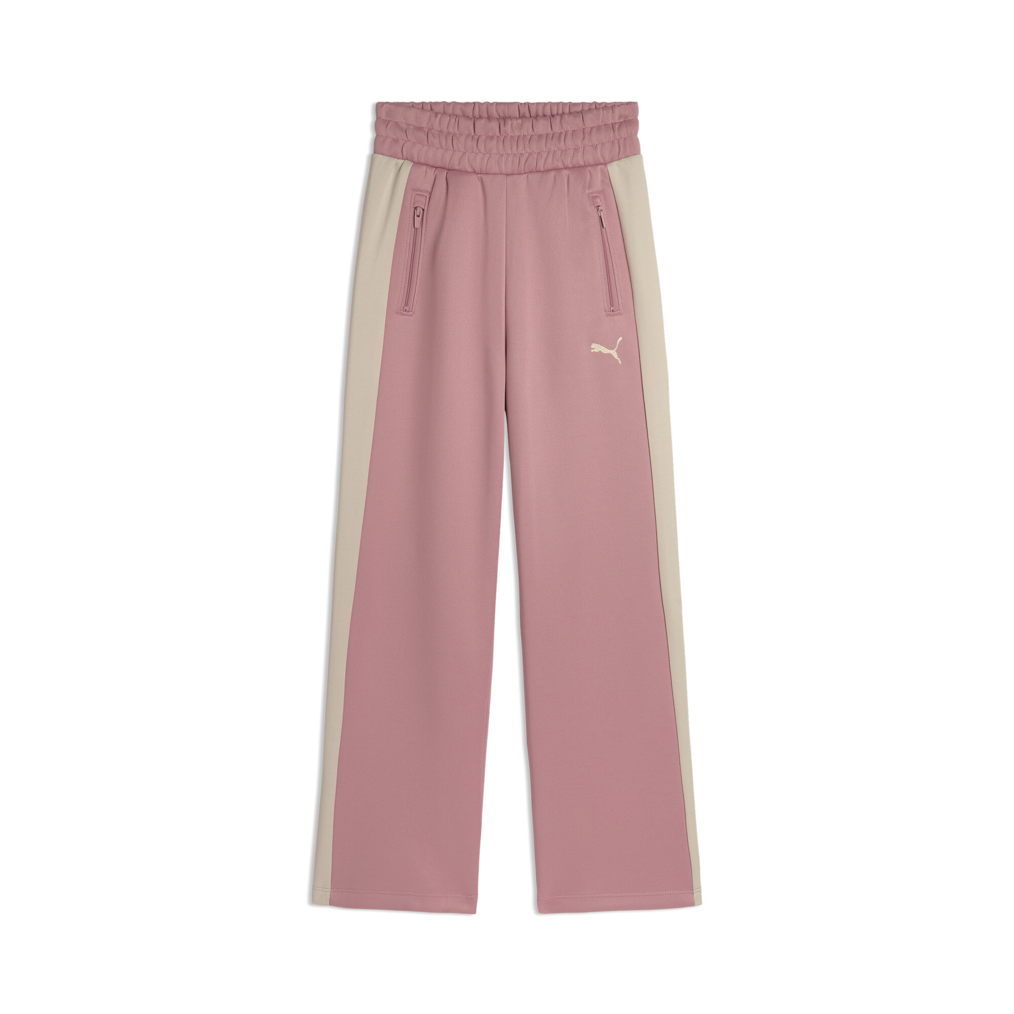 Puma T7 Big Kids' Heavyweight Wide Leg Pants In Pink