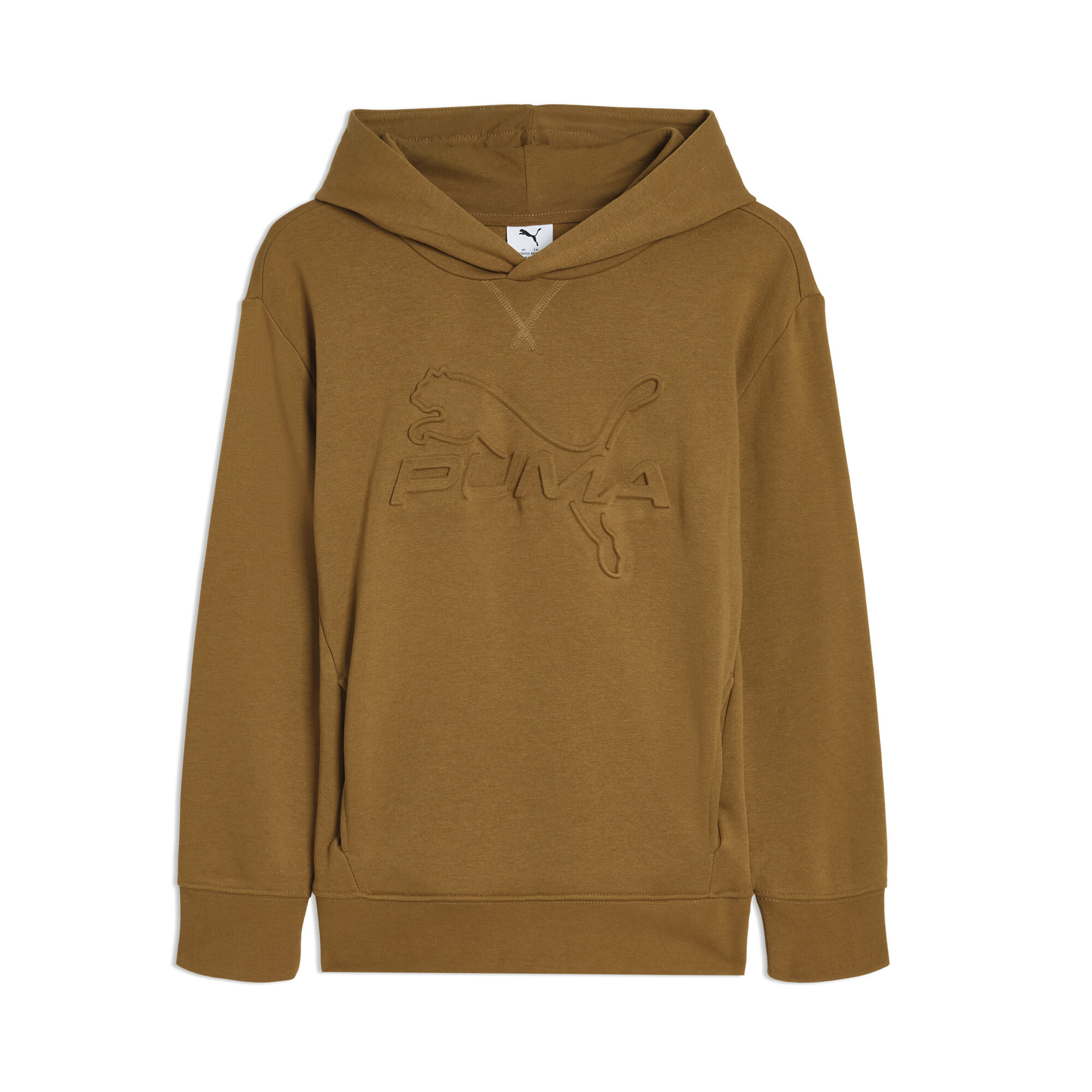 Chandail à capuchon en coton molletonné Embossed Essentials Enfant et adolescent, Brun, Jeune G | 943313_02