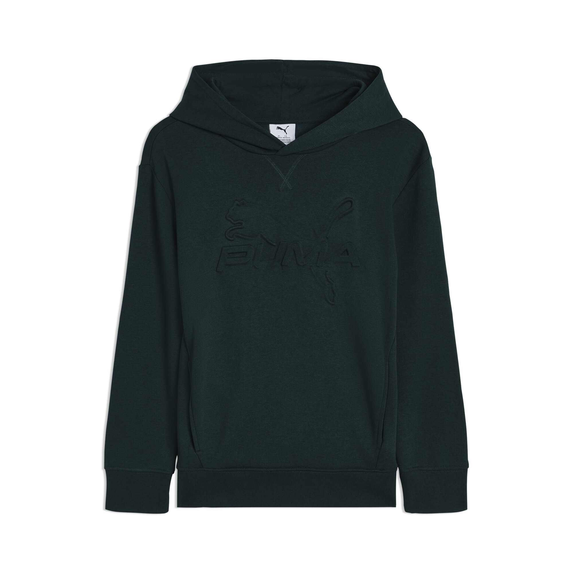 PUMA Essentials Embossed Big Kids' Cotton Fleece Hoodie in Grey, Size S