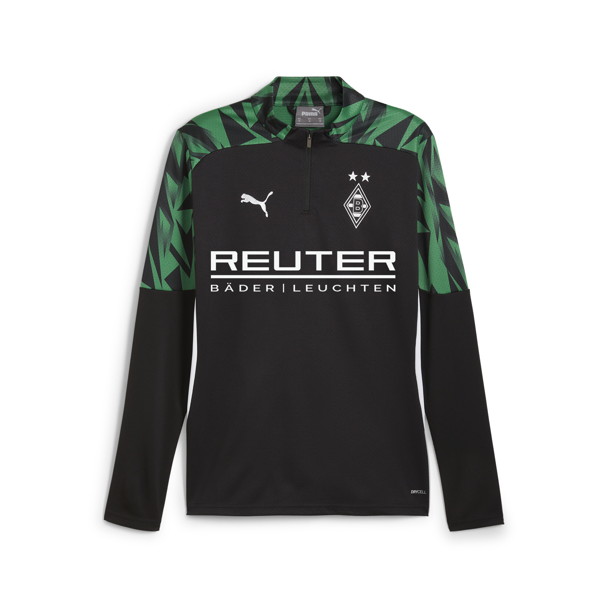 Puma Borussia Mönchengladbach Trainings-Top mit viertellangem Reißverschluss Für Herren | Black/Archive Green | Größe: X...