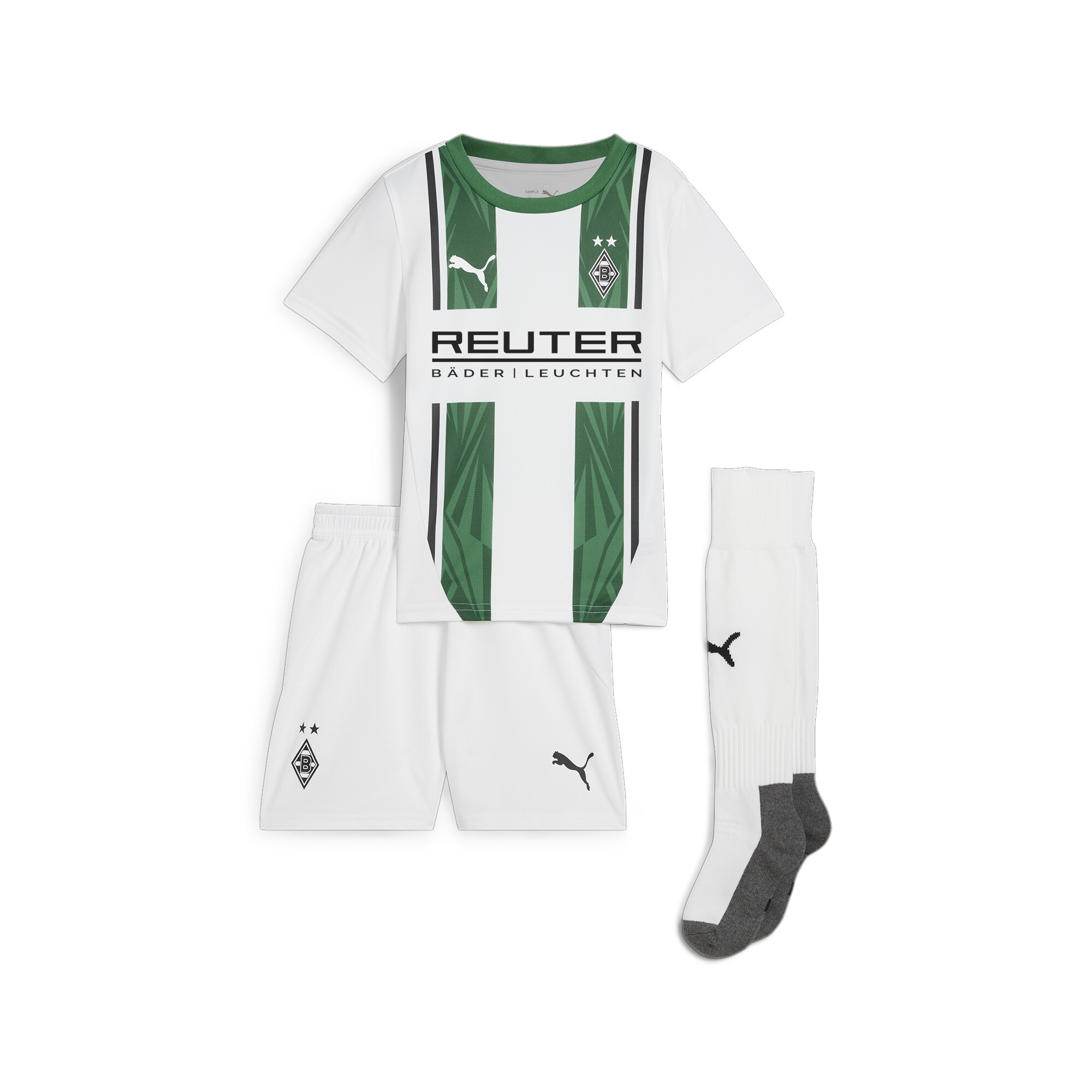 Puma Borussia Mönchengladbach 24/25 Home Minikit Kids, White, Size 4-5Y, Clothing