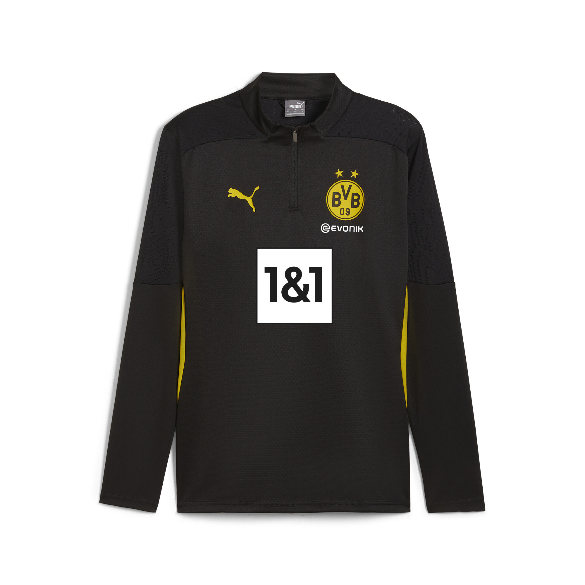 Puma Borussia Dortmund Trainingstop mit viertellangem Reißverschluss Herren | Black/Faster Yellow | Größe: L