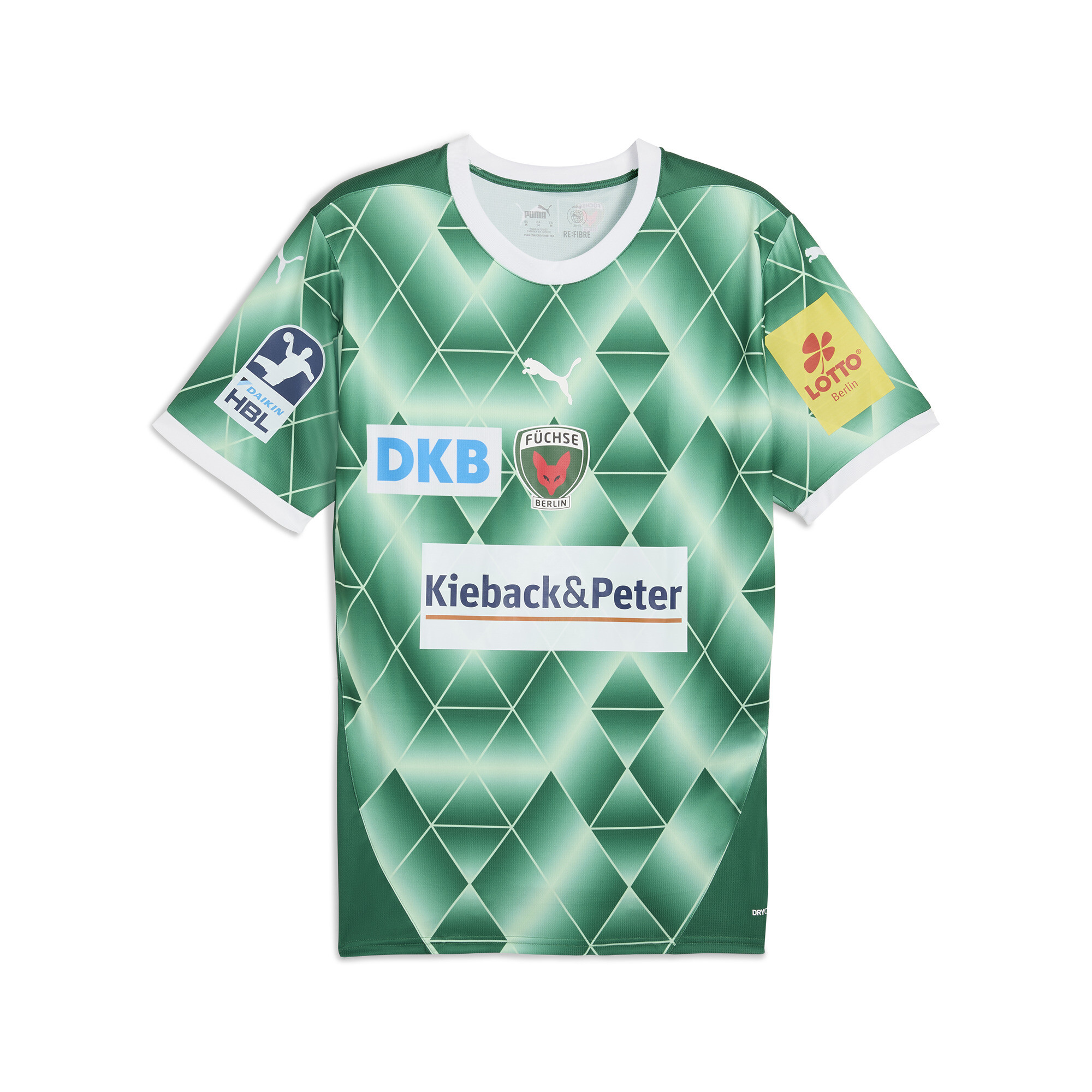 Men's Puma Füchse Berlin 24/25 Home Jersey, Green, Size L, Clothing