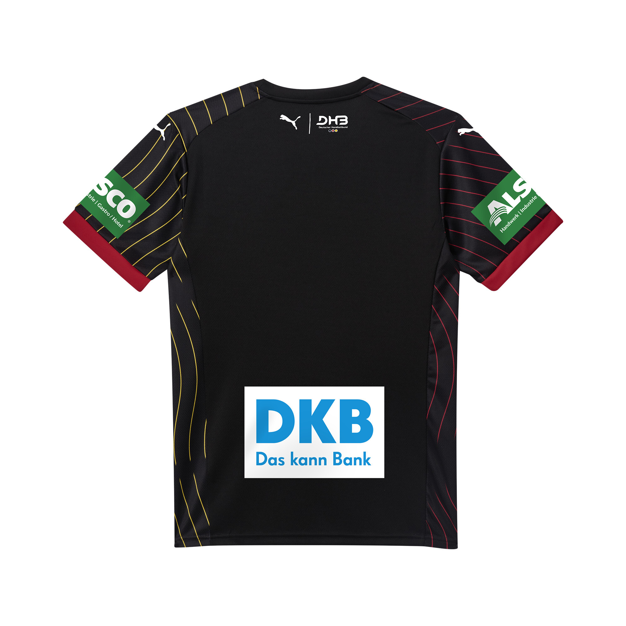 PUMA Duitsland Handbal 2025 uitshirt voor Heren, Zwart/Rood, Maat 3XL thumbnail 2