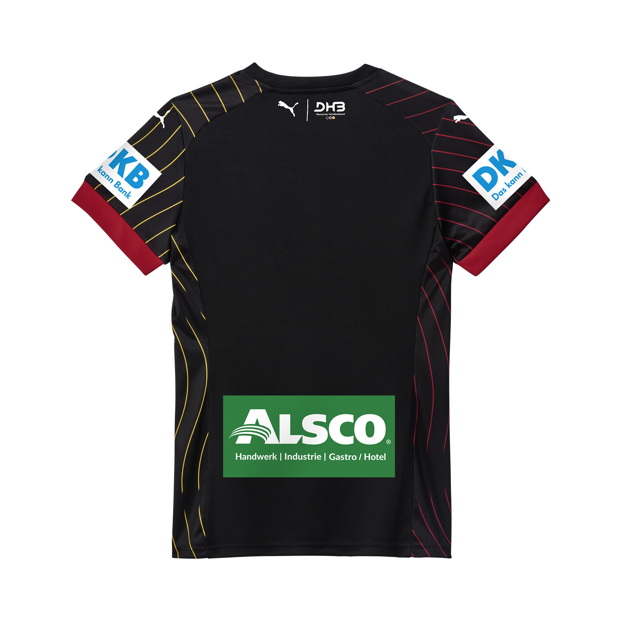 PUMA Duitsland Handbal 2025 uitshirt voor Dames, Zwart/Rood, Maat M thumbnail 2