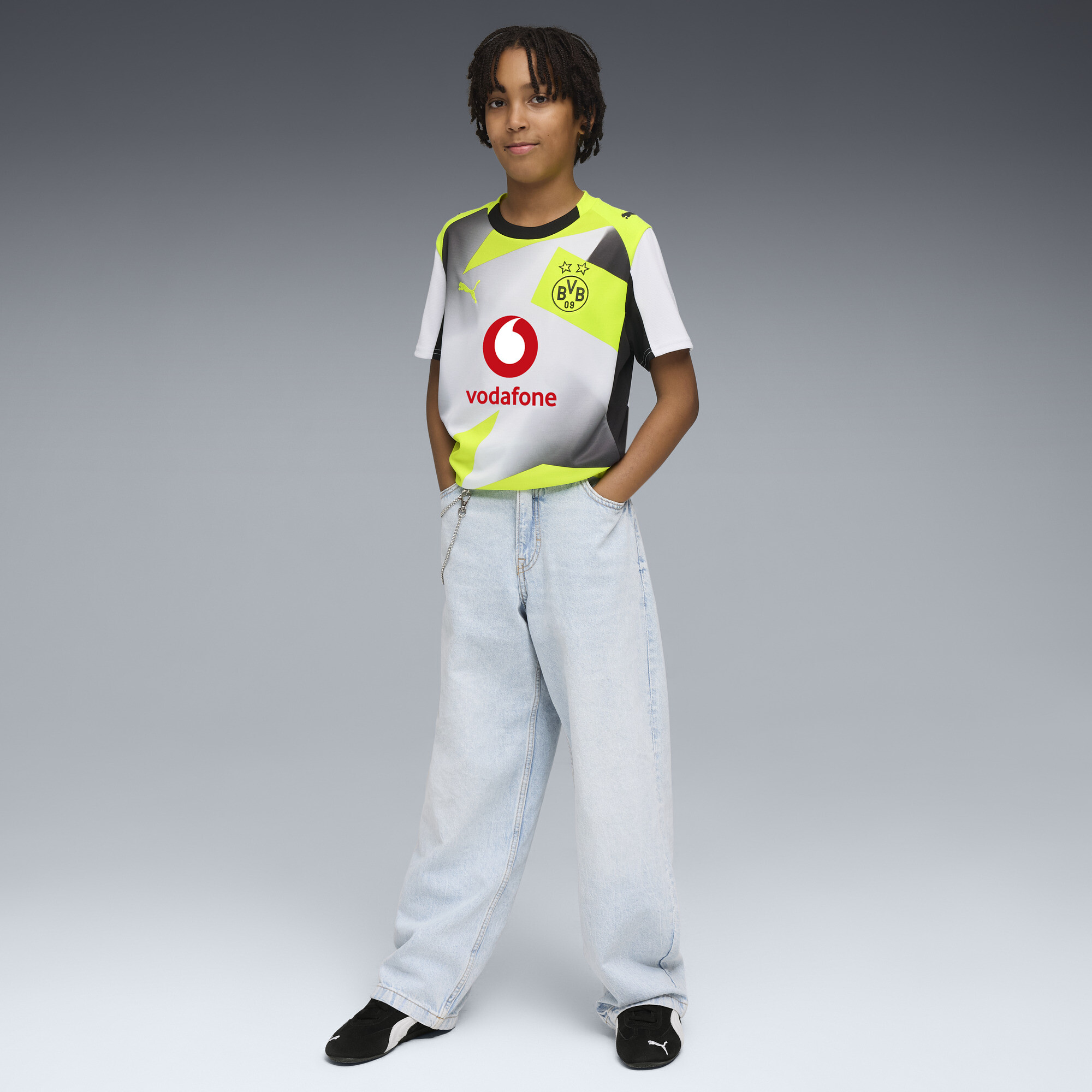 PUMA Borussia Dortmund 25/26 uitshirt, Geel/Zilver, Maat 5-6Y thumbnail 5