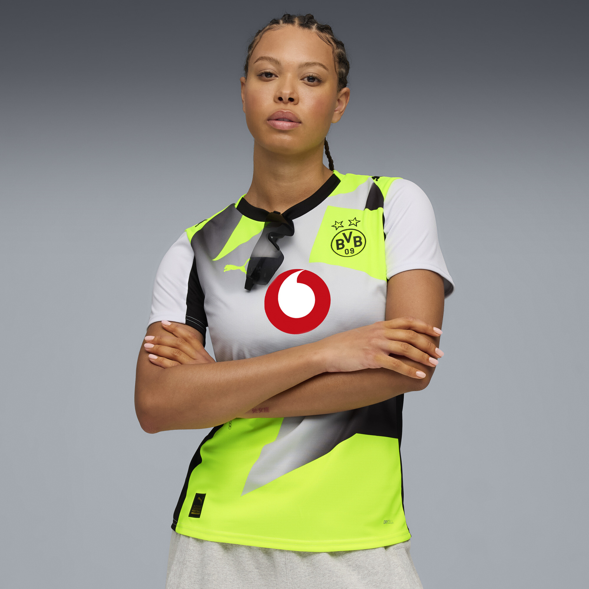 PUMA Borussia Dortmund 25/26 uitshirt voor Dames, Geel/Zilver, Maat XS thumbnail 6