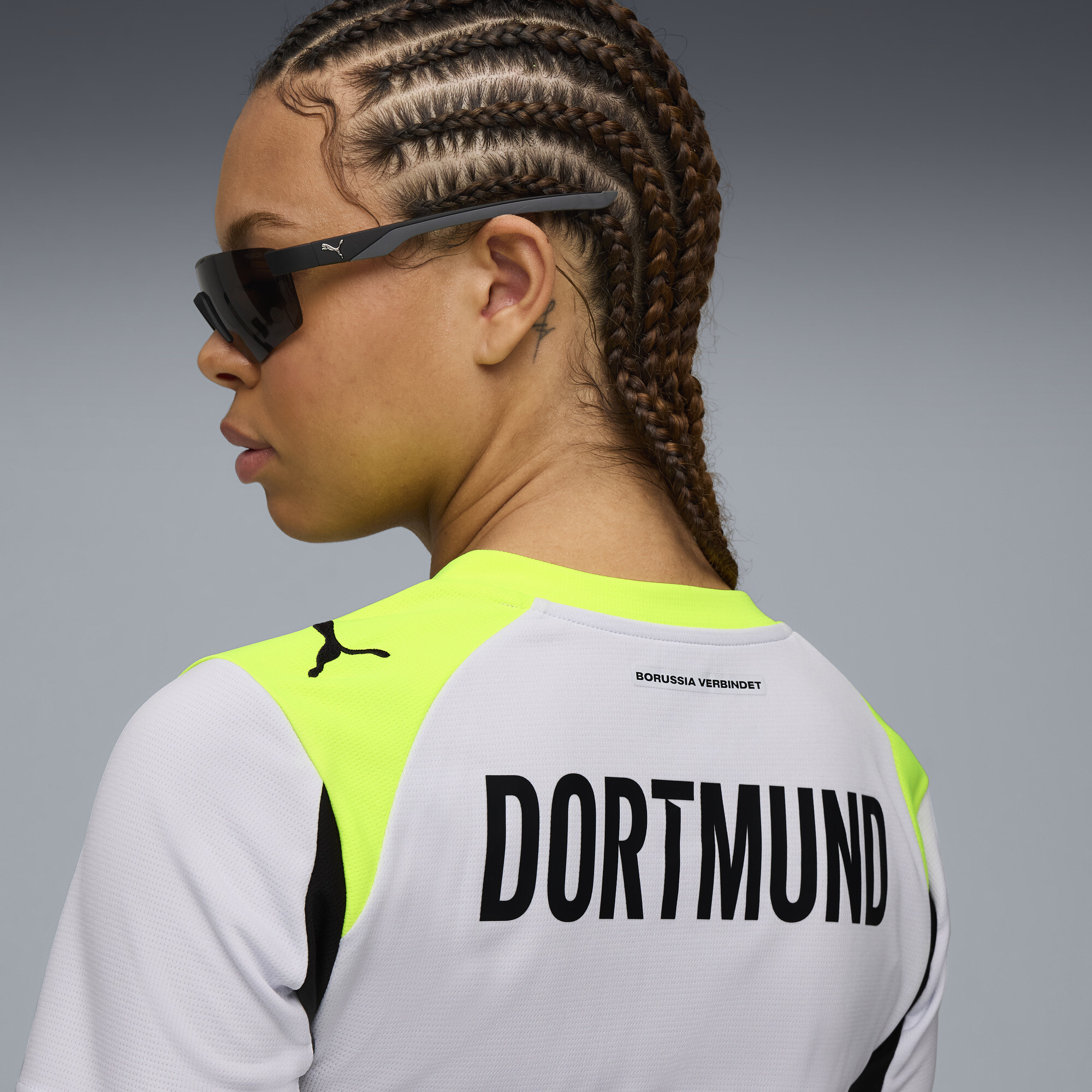 PUMA Borussia Dortmund 25/26 uitshirt voor Dames, Geel/Zilver, Maat XS thumbnail 5